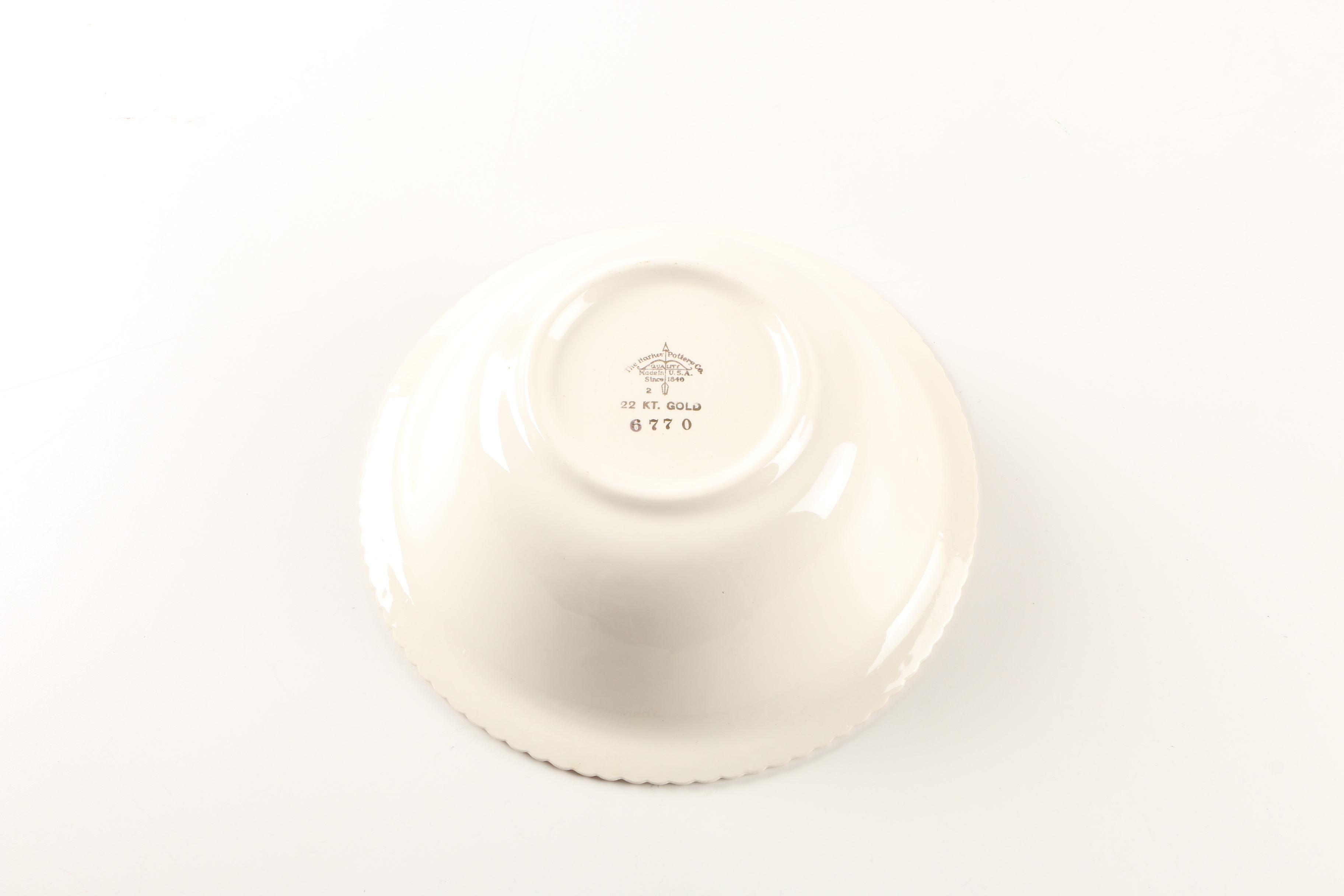 Vintage Harker Pottery "White Rose" Dinnerware