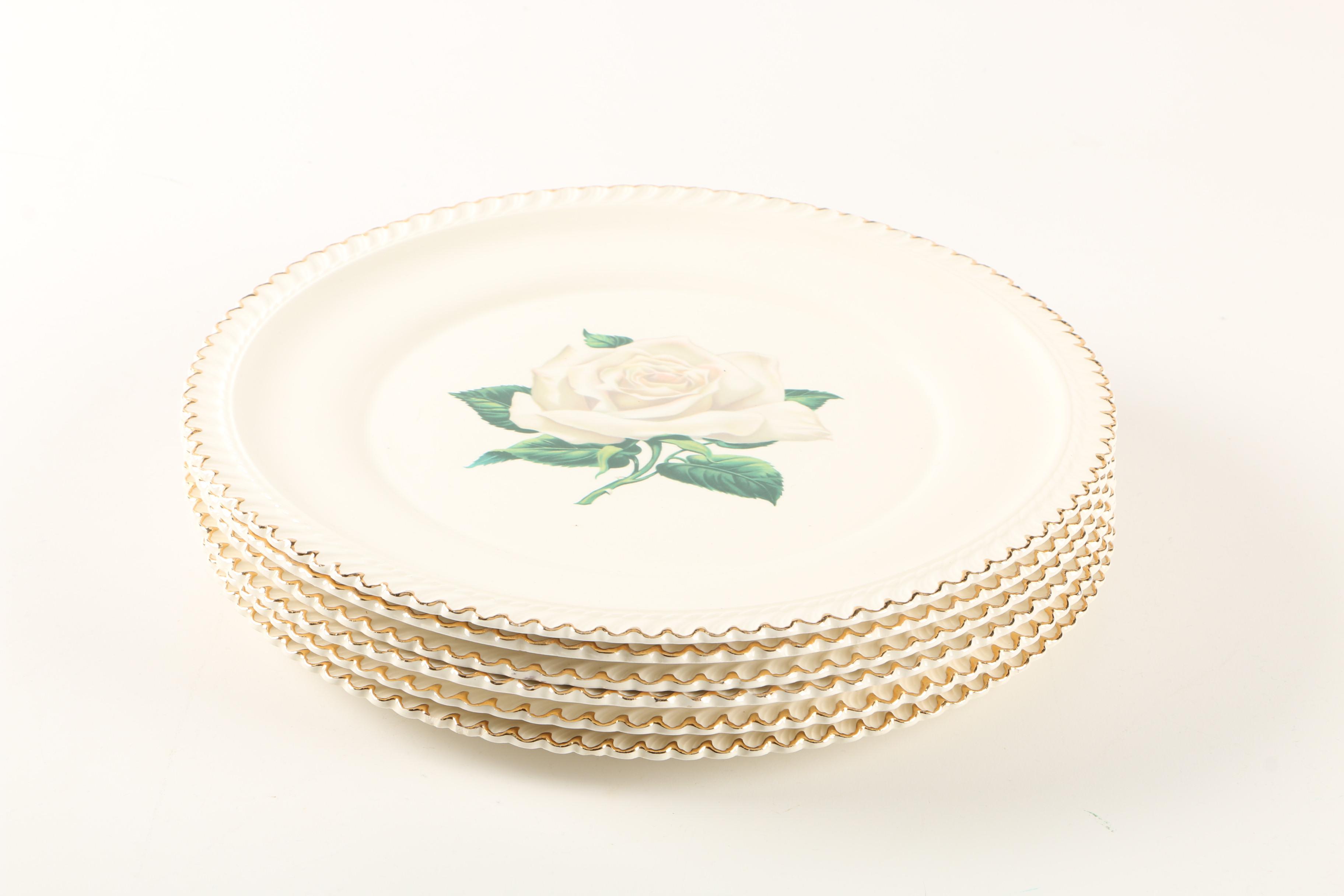Vintage Harker Pottery "White Rose" Dinnerware