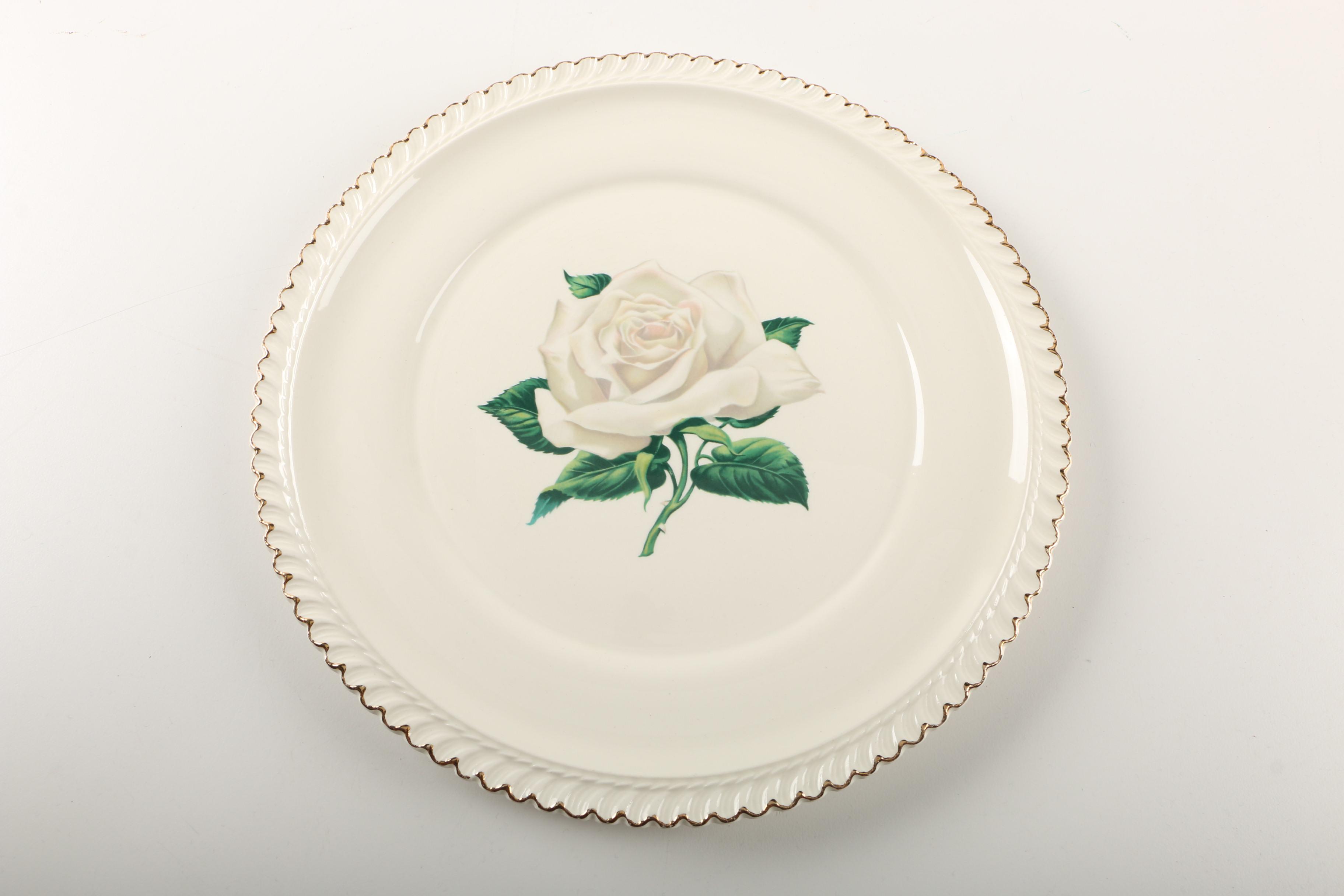 Vintage Harker Pottery "White Rose" Dinnerware
