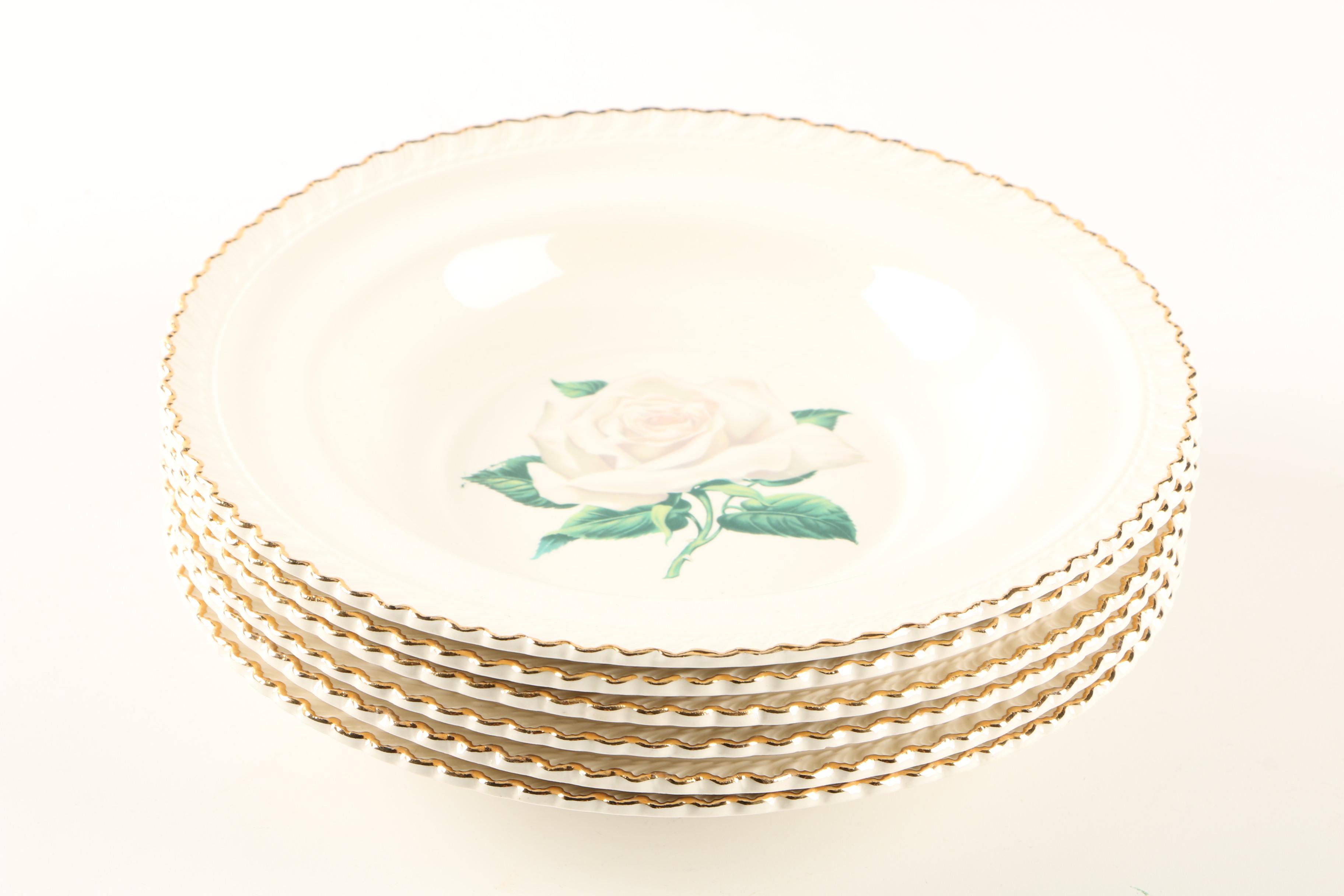 Vintage Harker Pottery "White Rose" Dinnerware