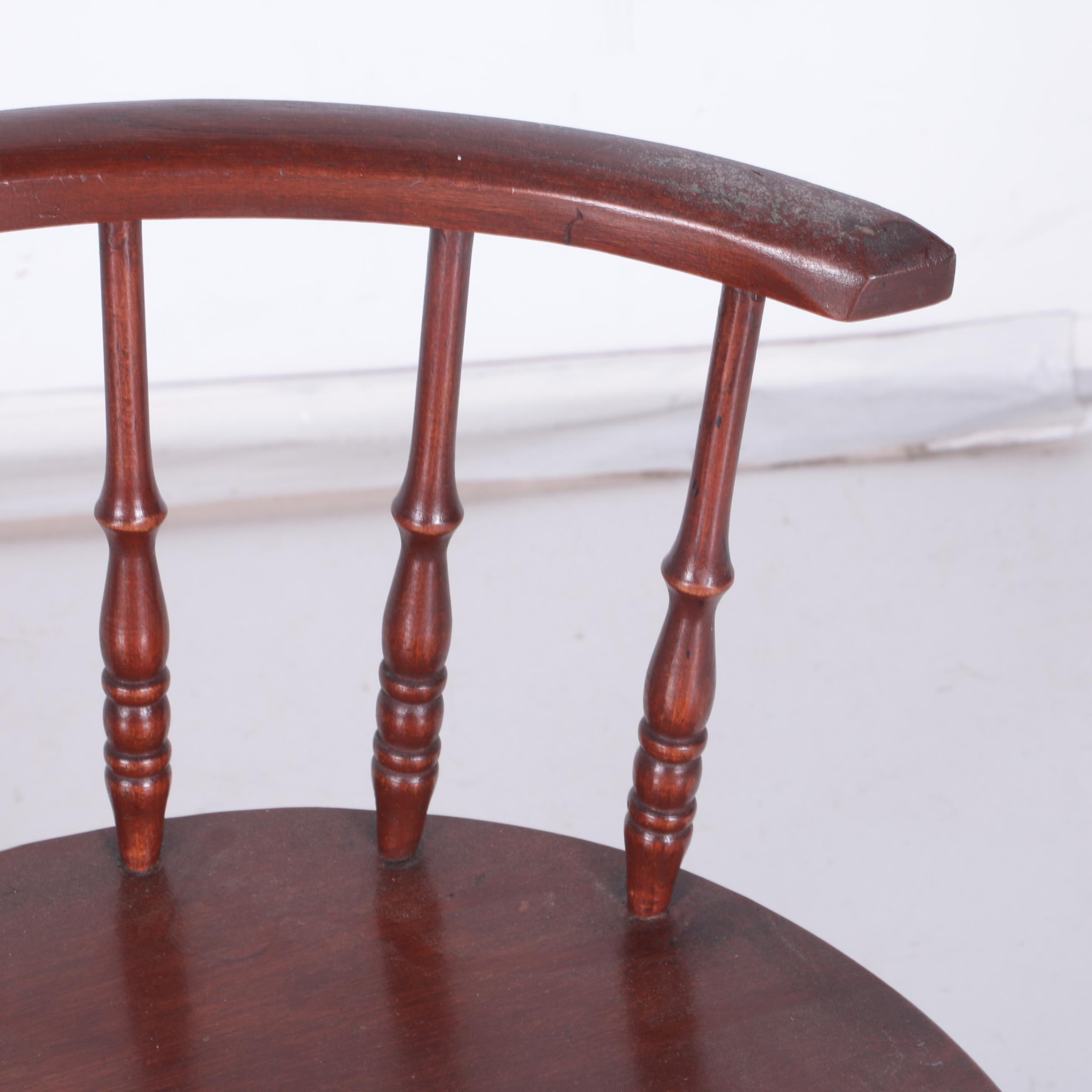 Vintage Kidney-Shaped Wooden Chair