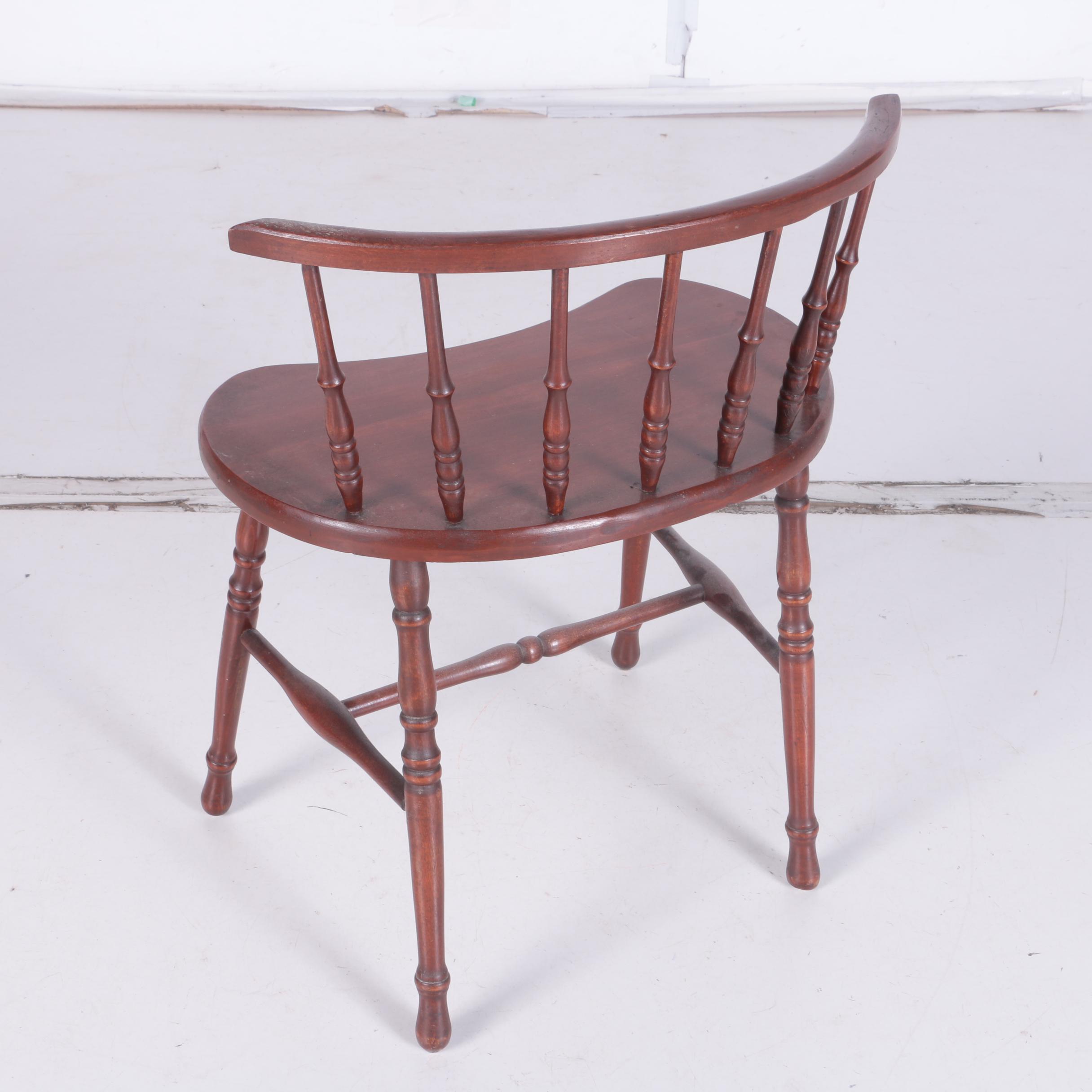 Vintage Kidney-Shaped Wooden Chair