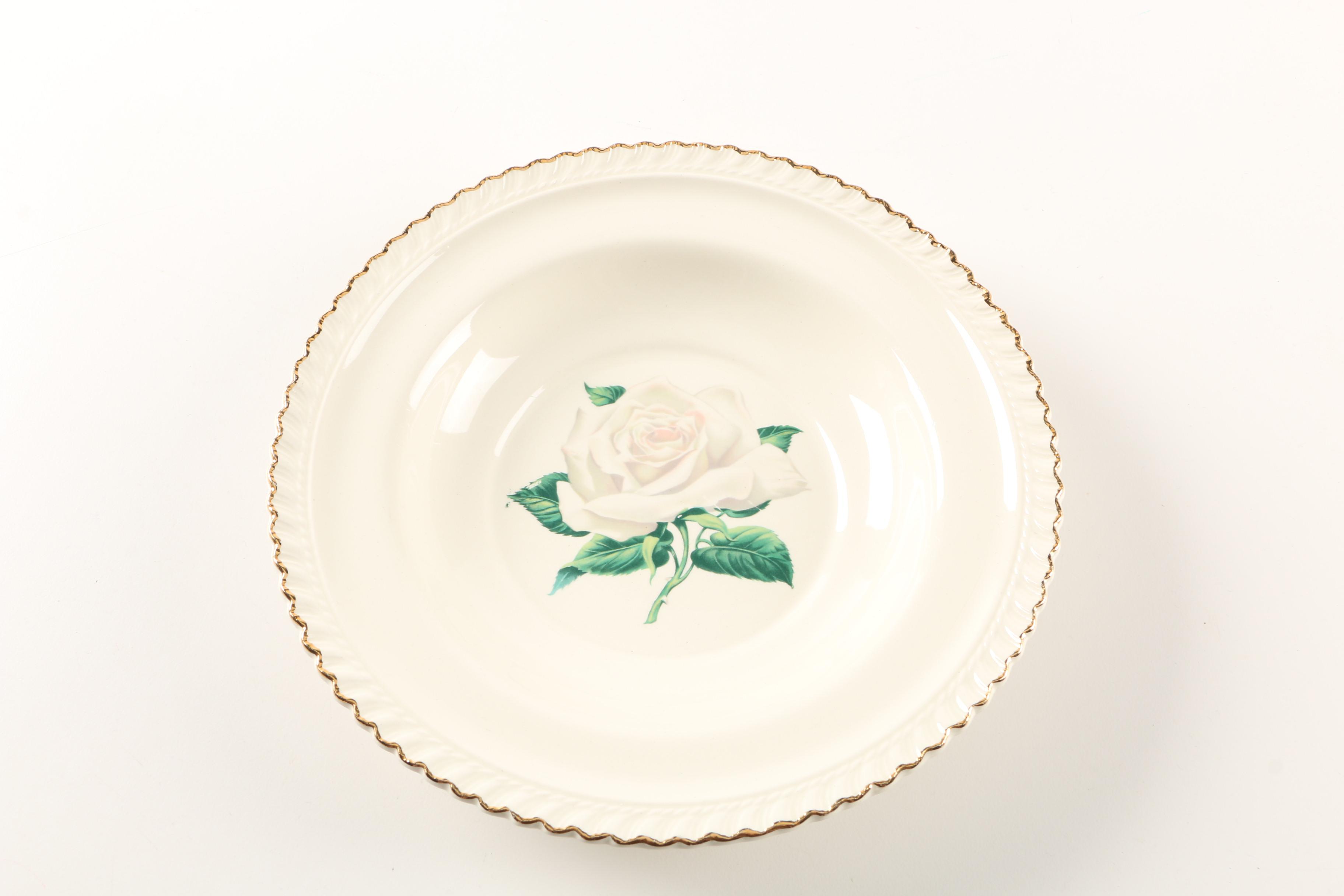 Vintage Harker Pottery "White Rose" Dinnerware