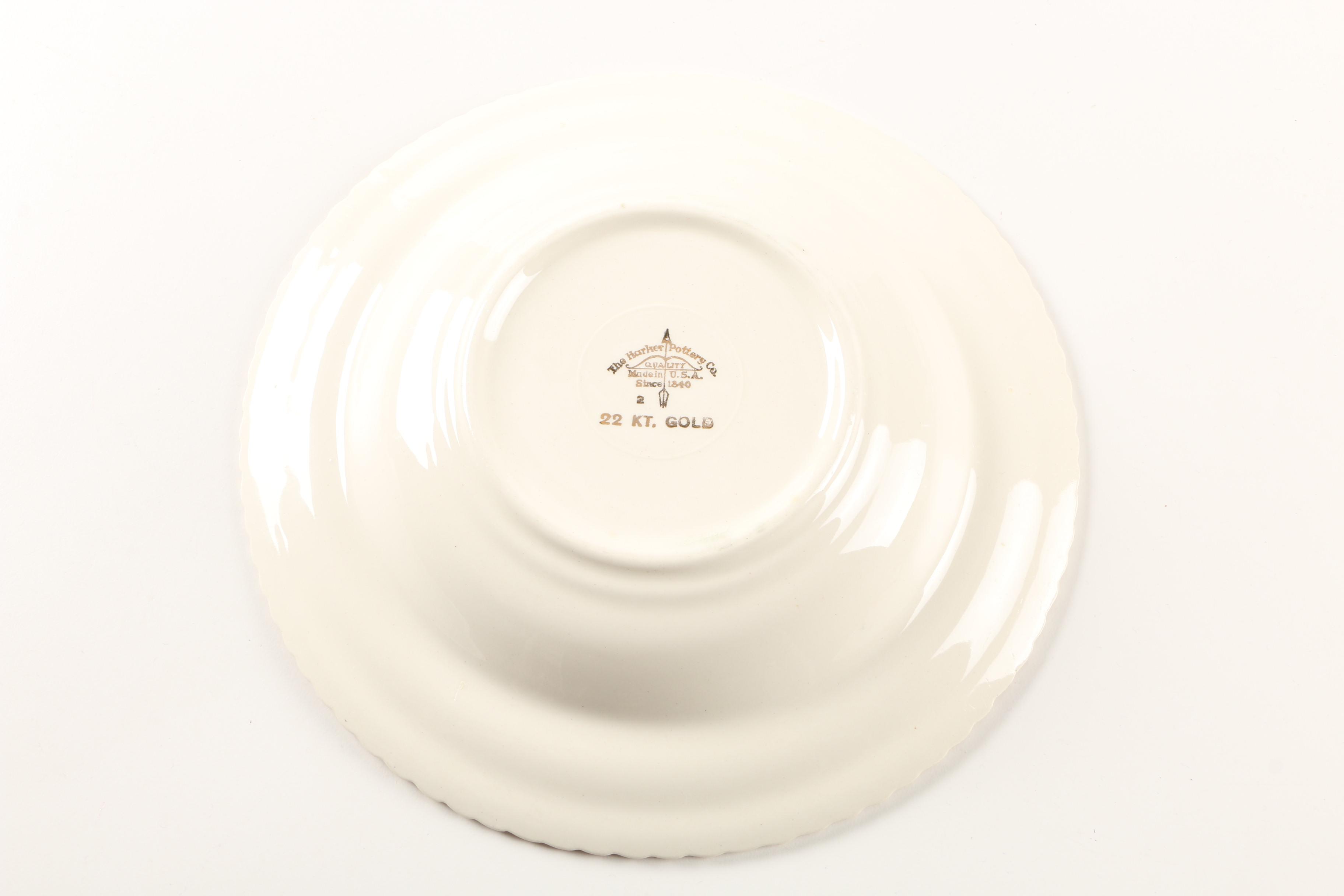 Vintage Harker Pottery "White Rose" Dinnerware