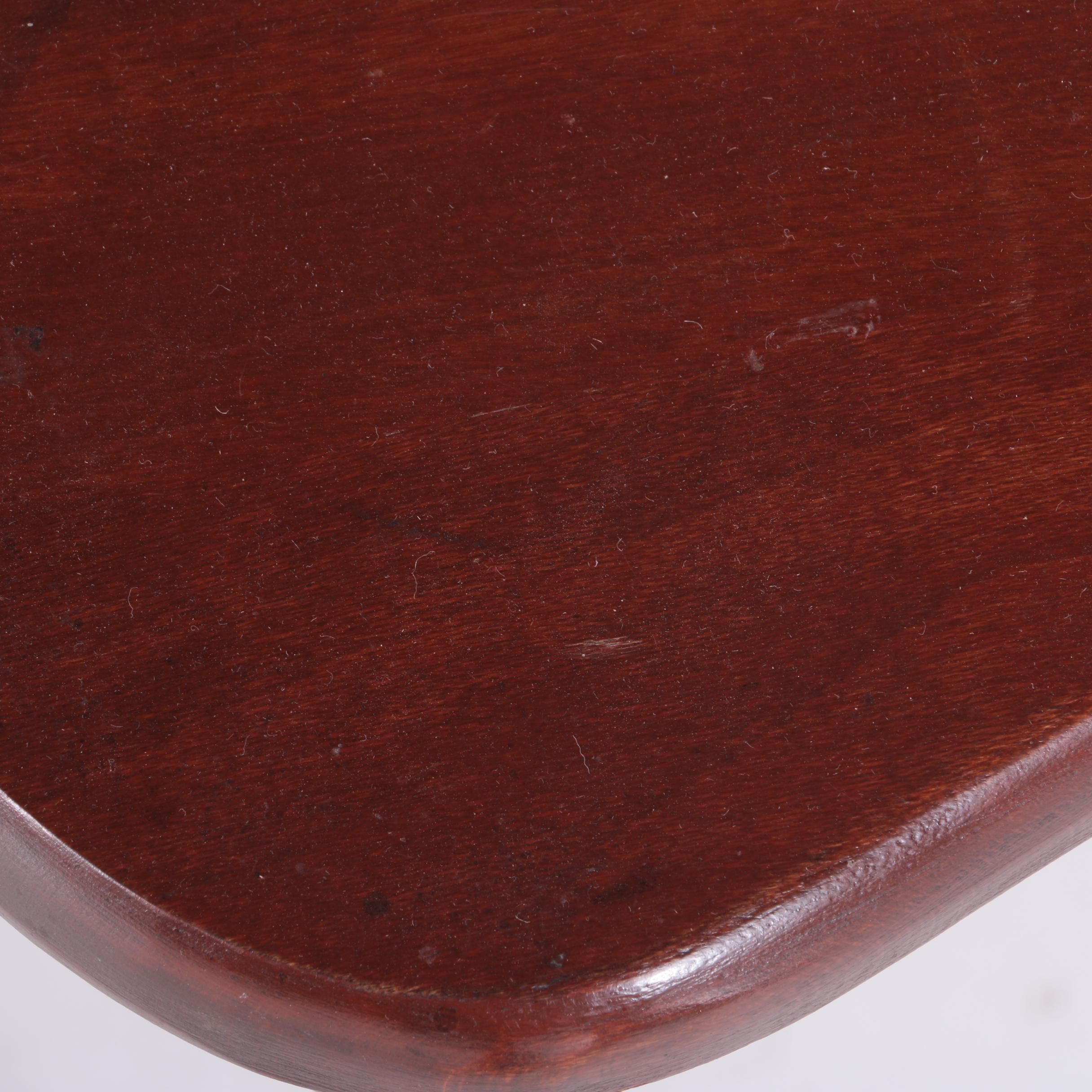 Vintage Kidney-Shaped Wooden Chair