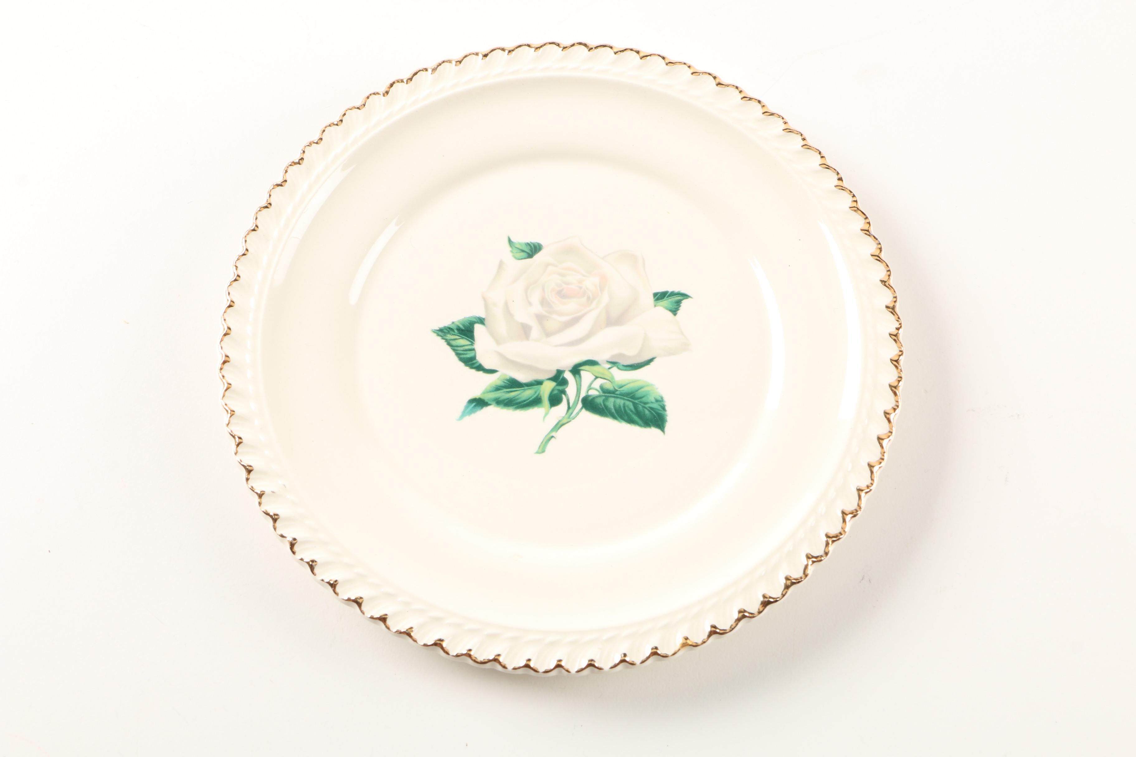 Vintage Harker Pottery "White Rose" Dinnerware