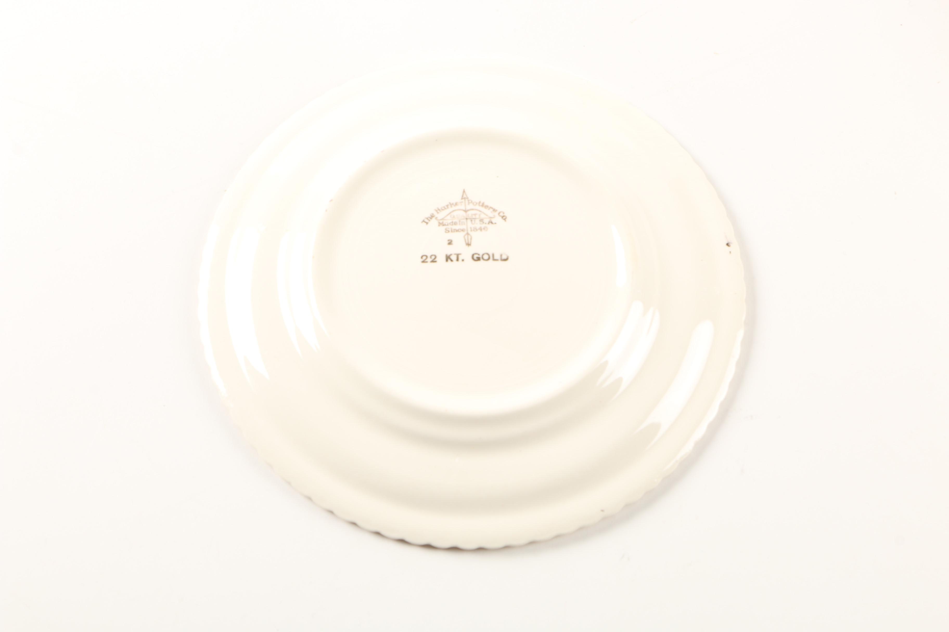 Vintage Harker Pottery "White Rose" Dinnerware