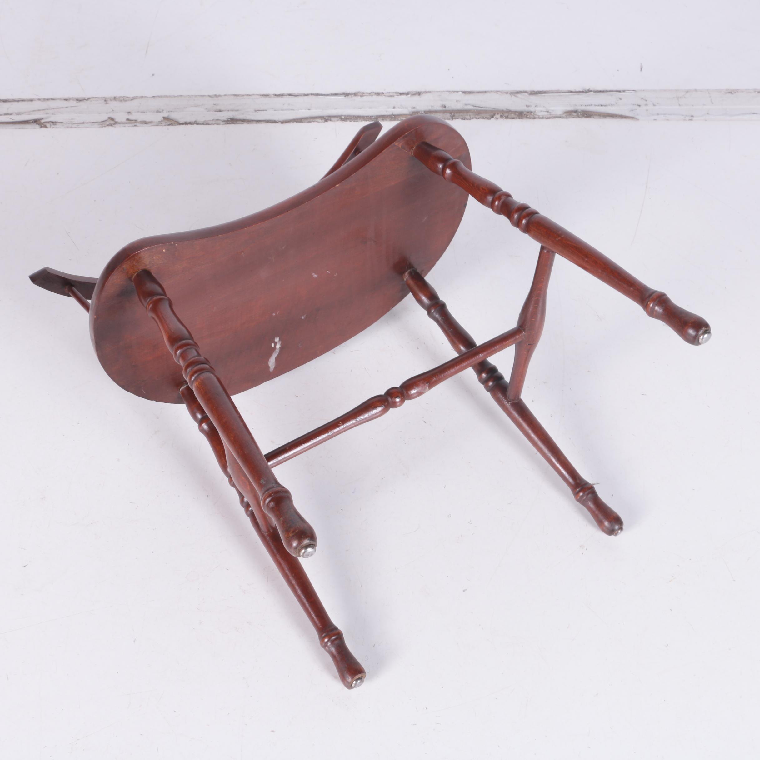 Vintage Kidney-Shaped Wooden Chair