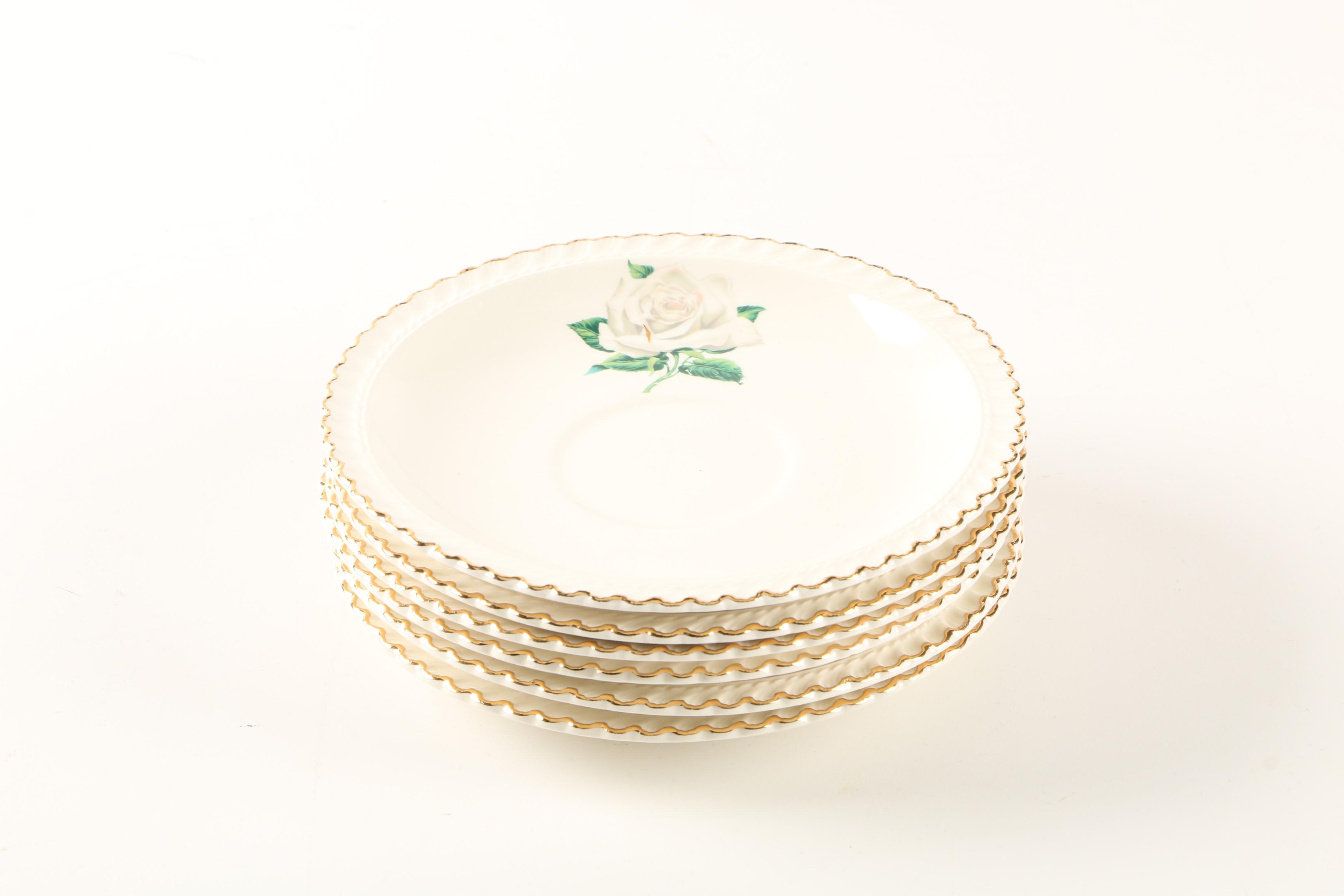 Vintage Harker Pottery "White Rose" Dinnerware