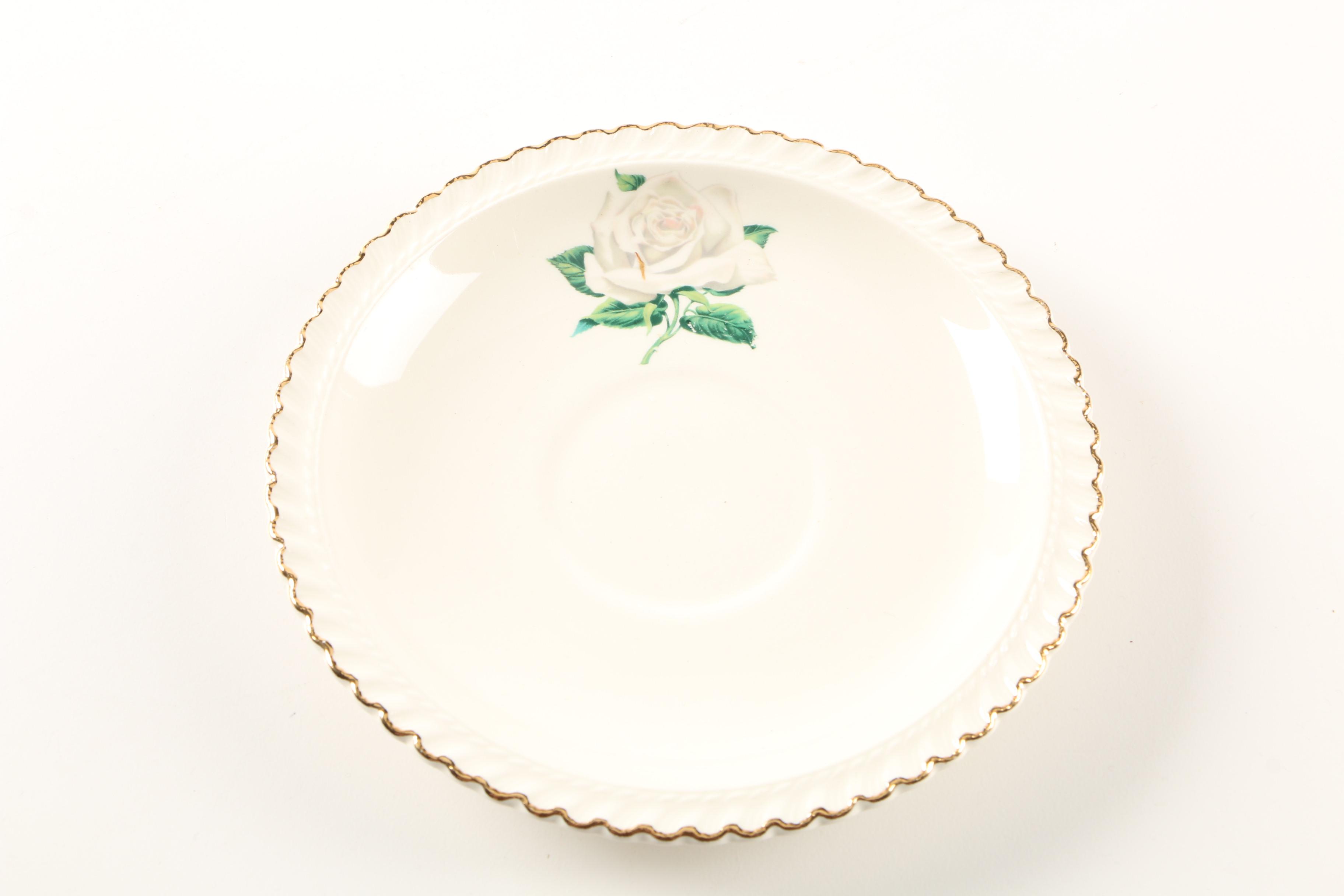 Vintage Harker Pottery "White Rose" Dinnerware