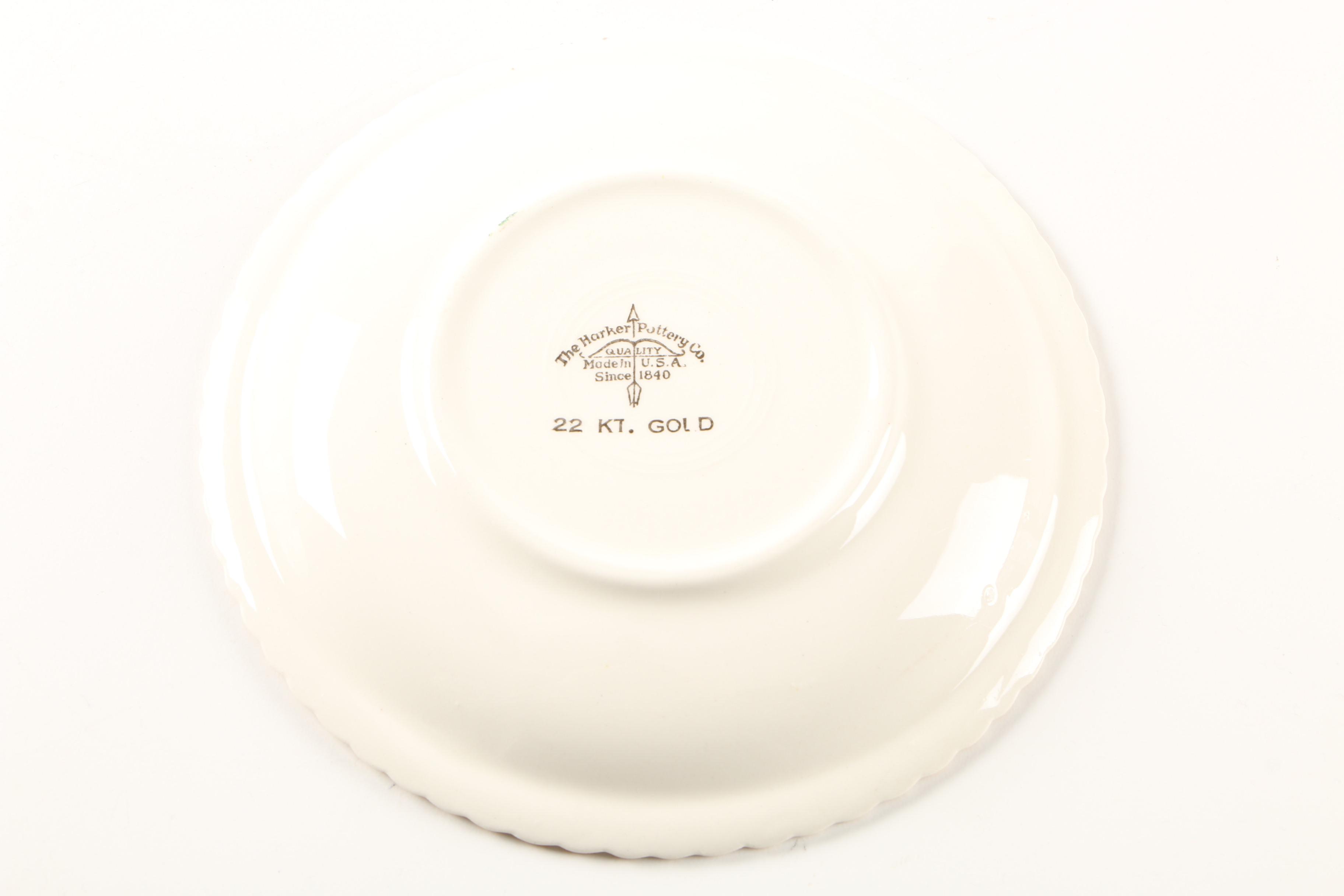 Vintage Harker Pottery "White Rose" Dinnerware