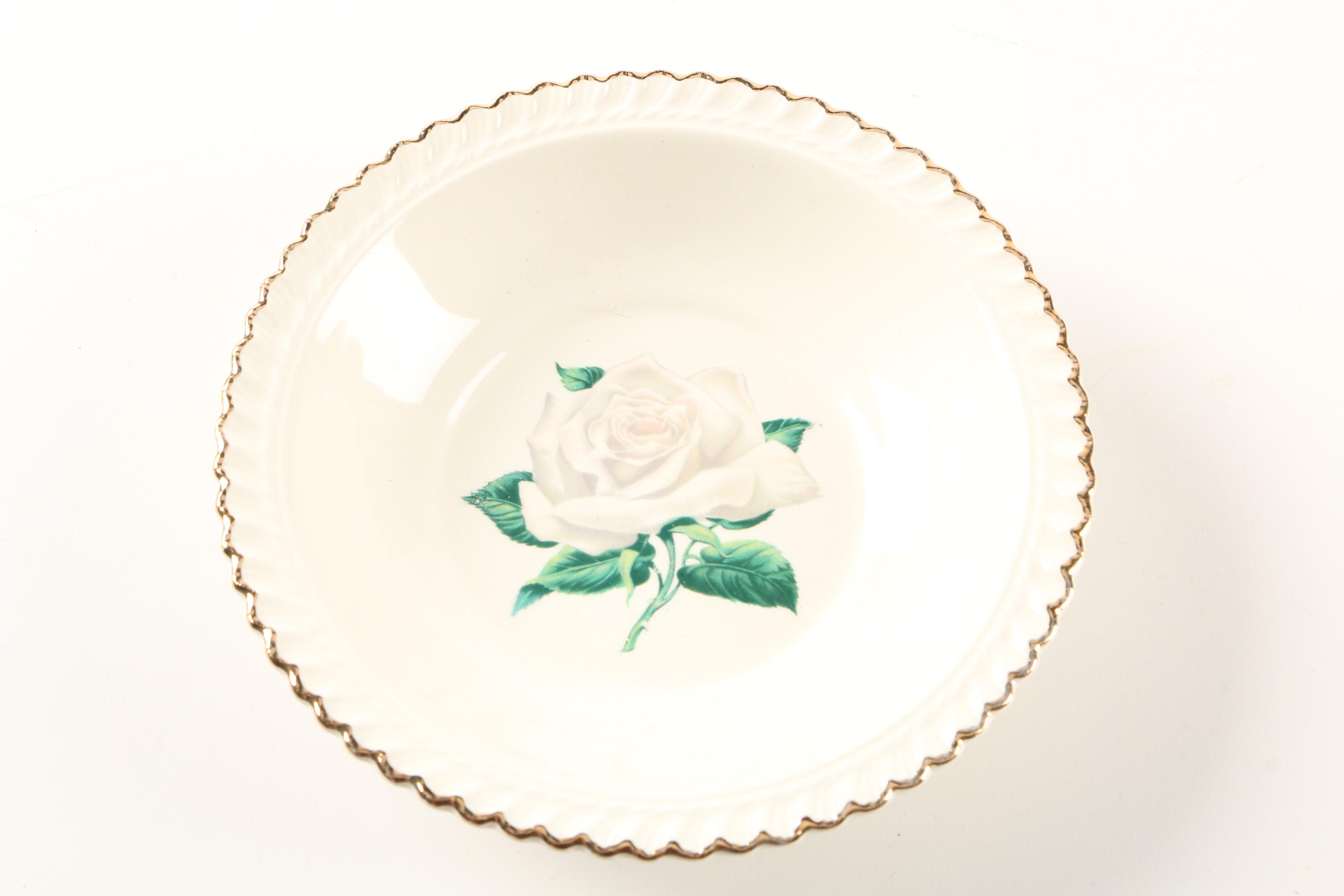 Vintage Harker Pottery "White Rose" Dinnerware