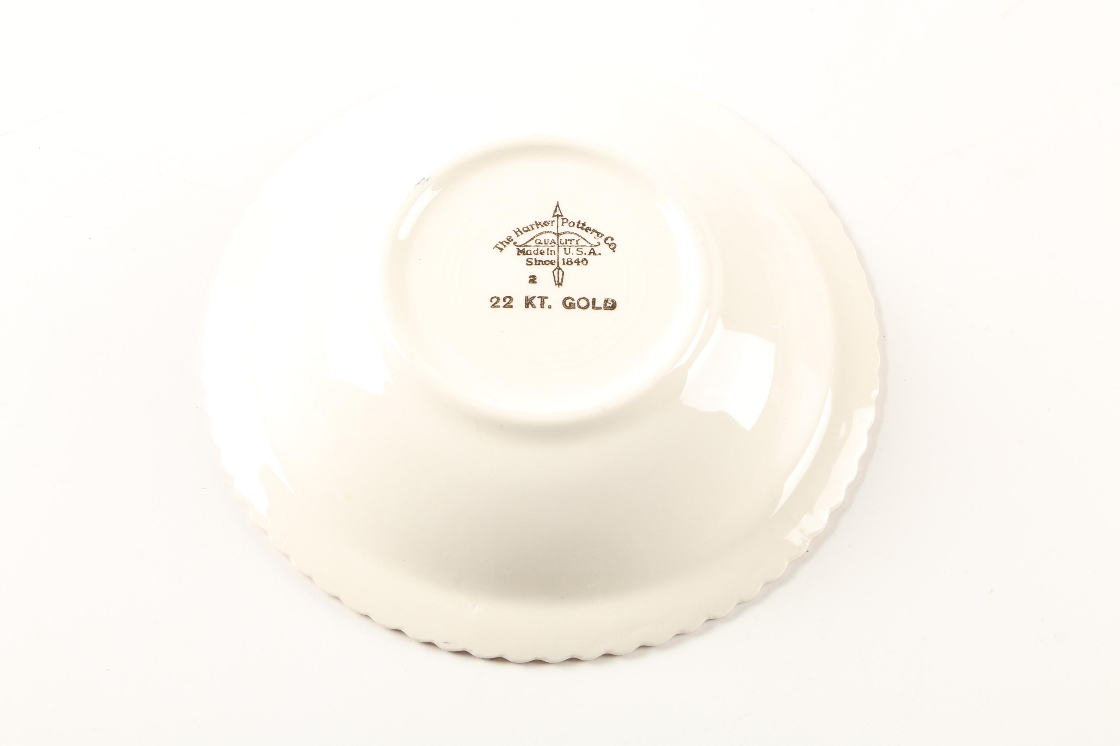 Vintage Harker Pottery "White Rose" Dinnerware