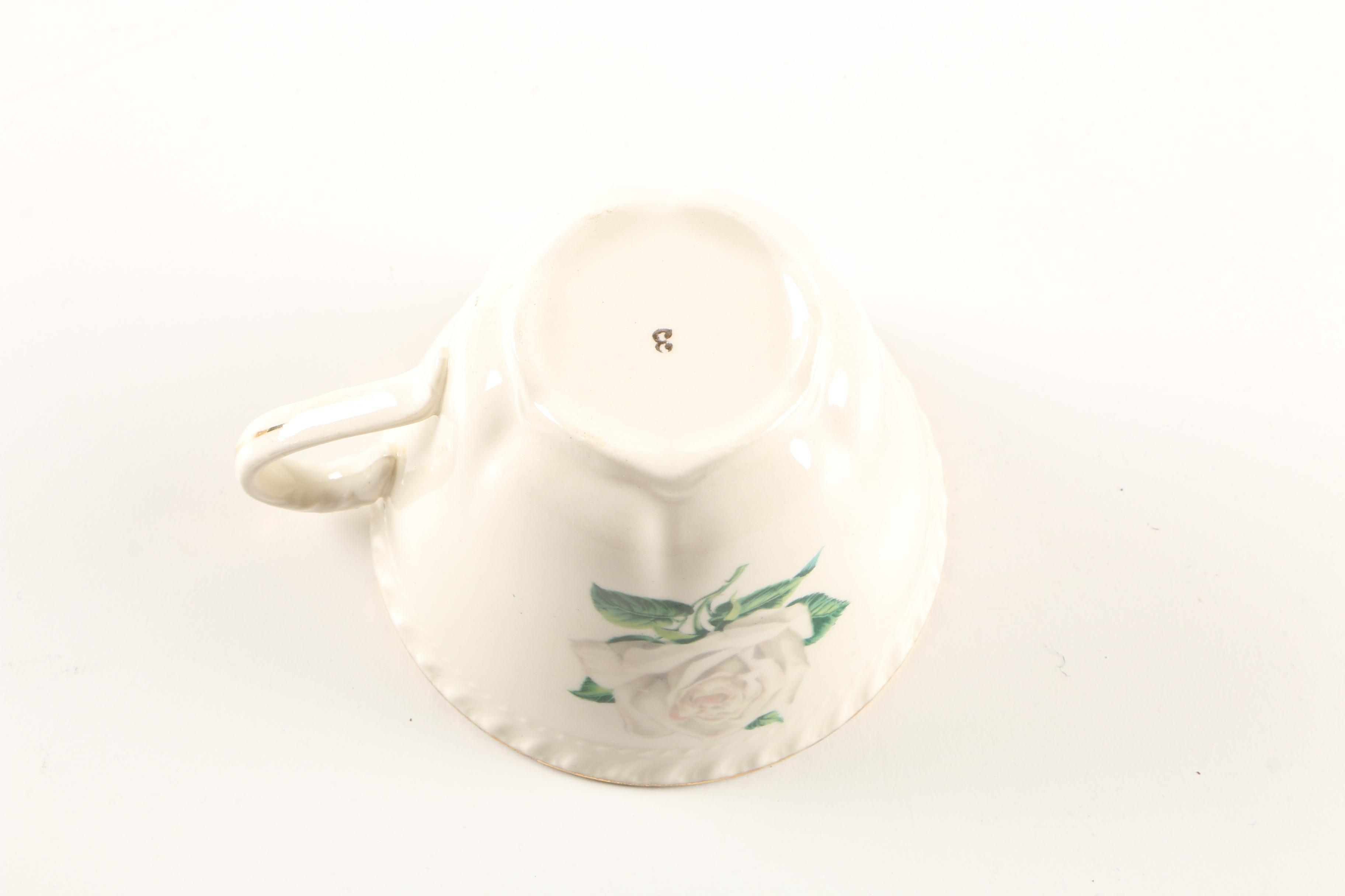 Vintage Harker Pottery "White Rose" Dinnerware