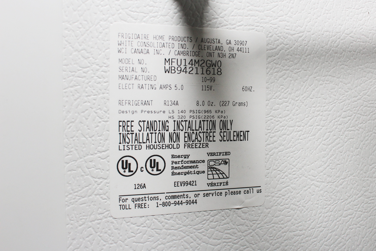 Frigidaire Upright Freezer