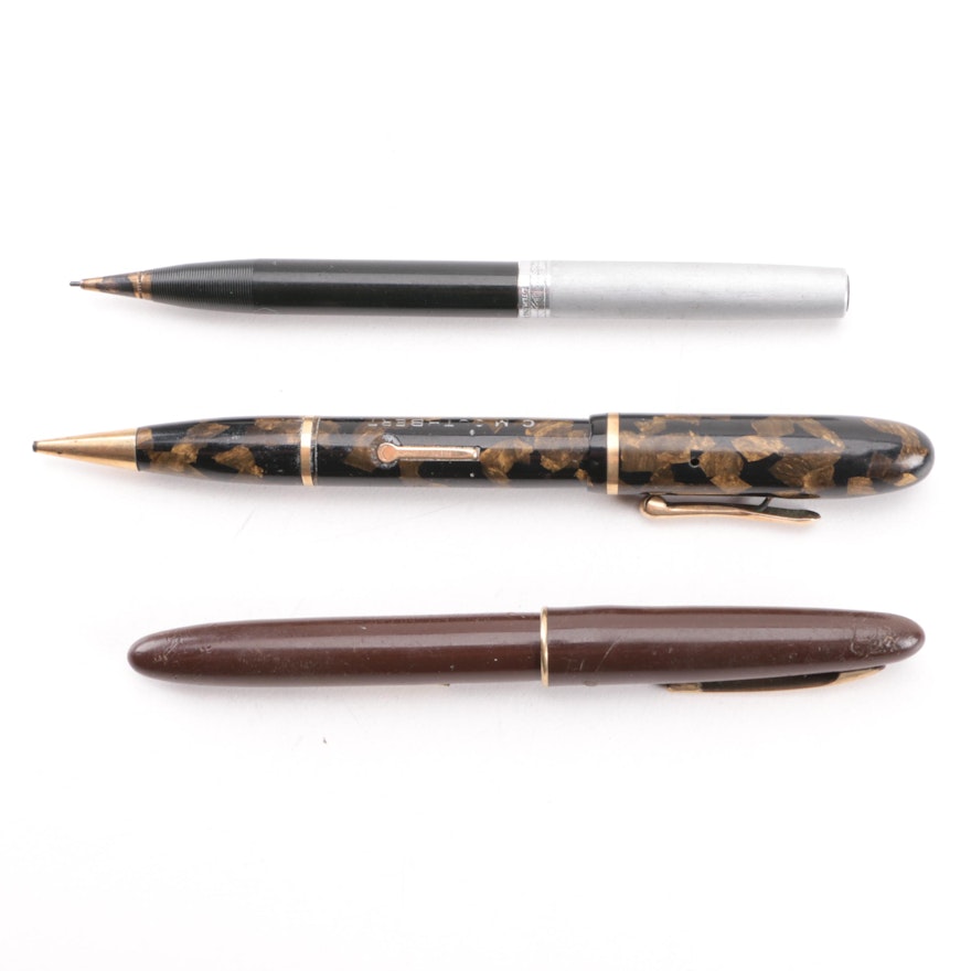 Vintage Pens and Pencils Featuring Shaeffer with 14K Gold Nib
