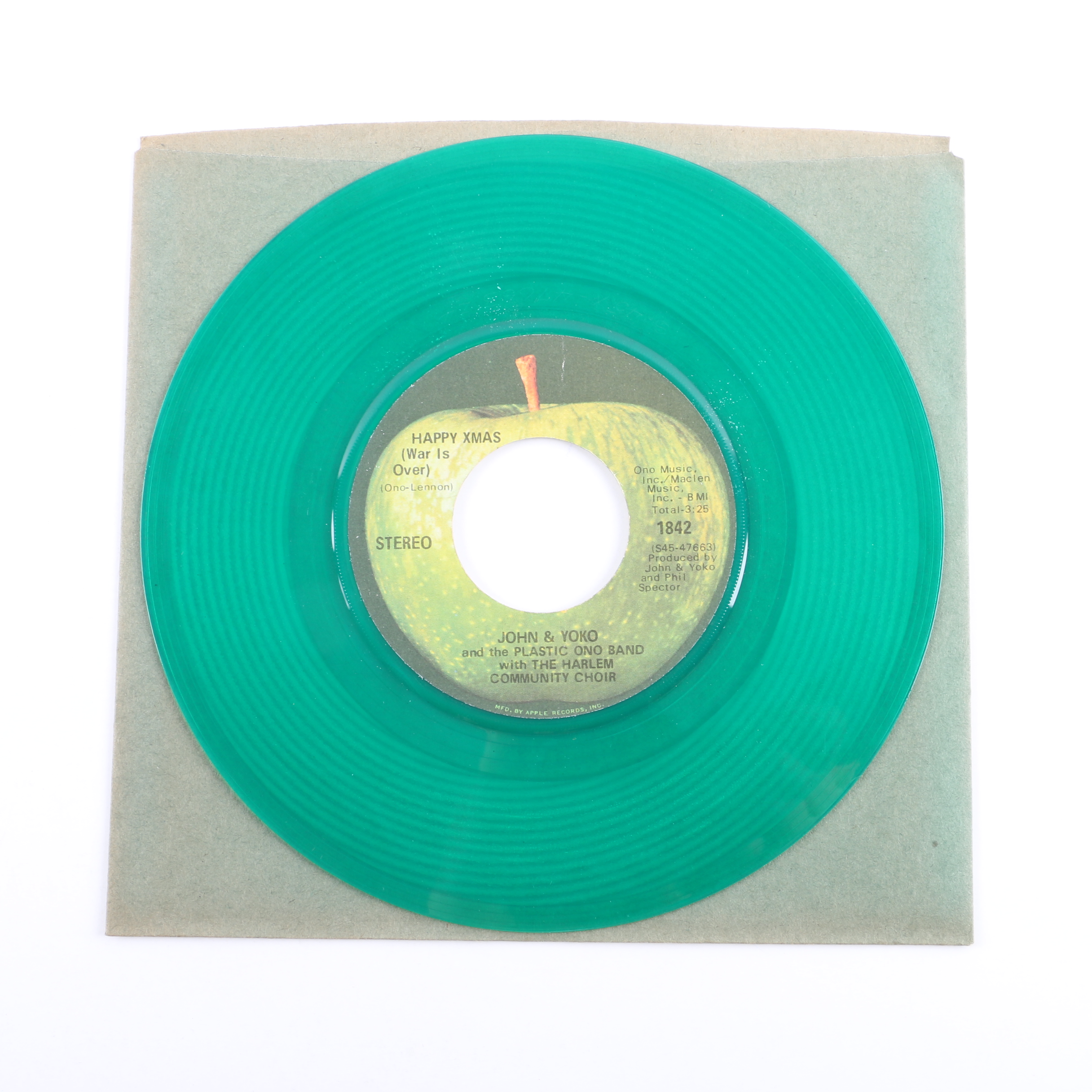 John & Yoko / Plastic Ono Band "Happy Xmas (War Is Over) 45 on Colored Vinyl