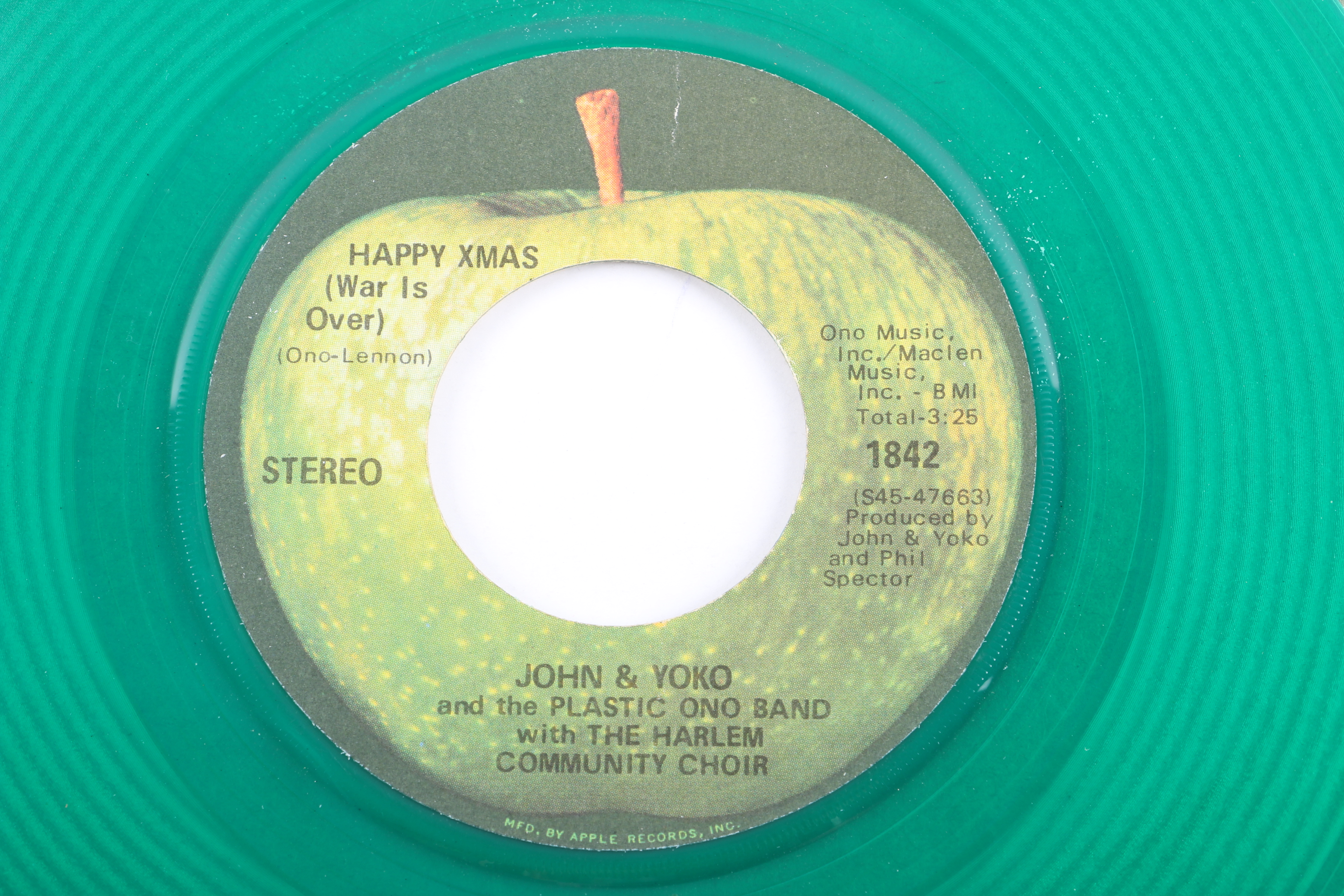 John & Yoko / Plastic Ono Band "Happy Xmas (War Is Over) 45 on Colored Vinyl