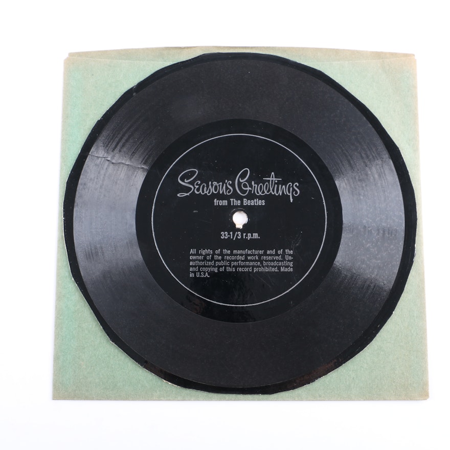 The Beatles "Season's Greetings" 1967 Fan Club One-Sided Flexi Disc