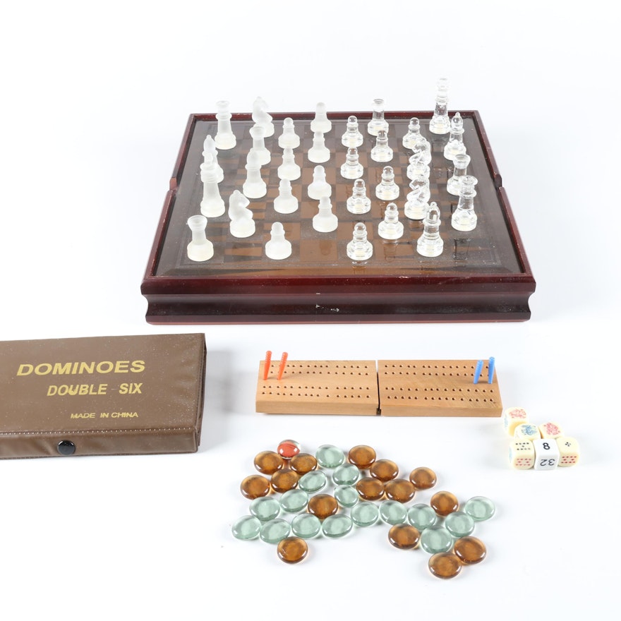 Glass Top Chess Board and Other Board Games