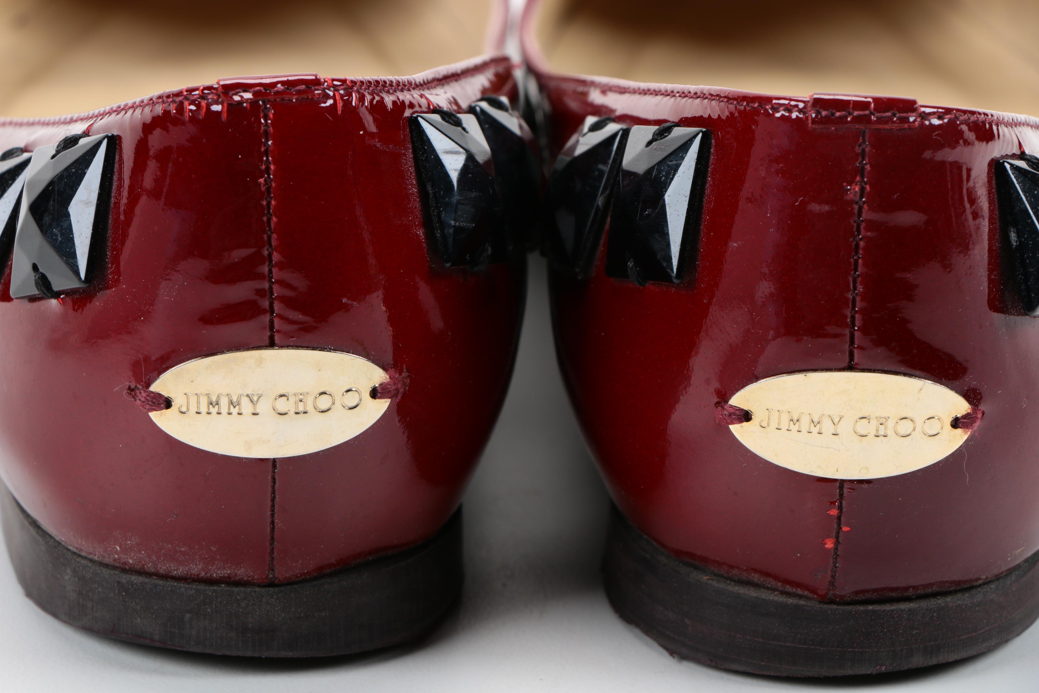 Jimmy Choo London Watson Burgundy Flats
