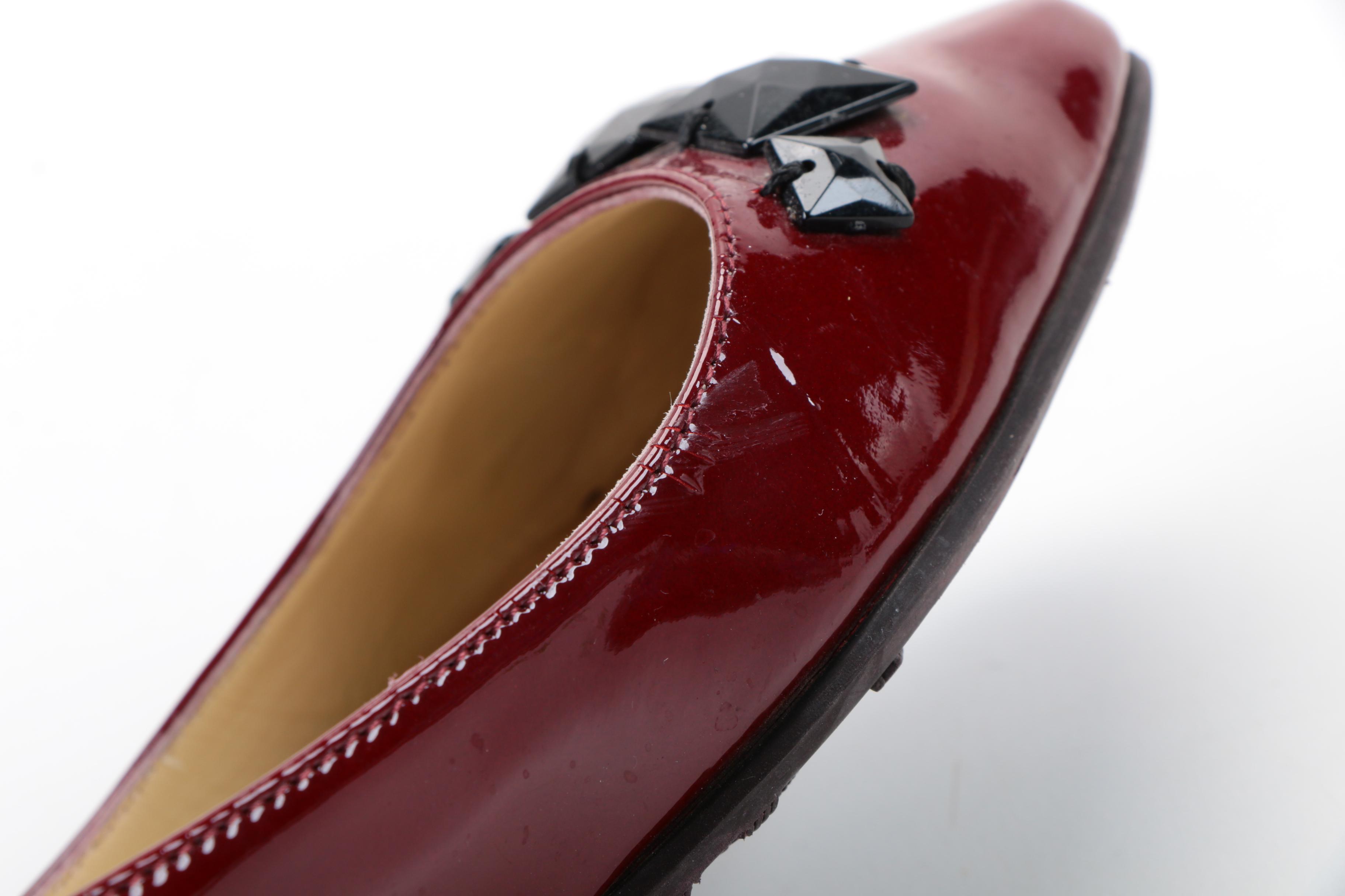 Jimmy Choo London Watson Burgundy Flats