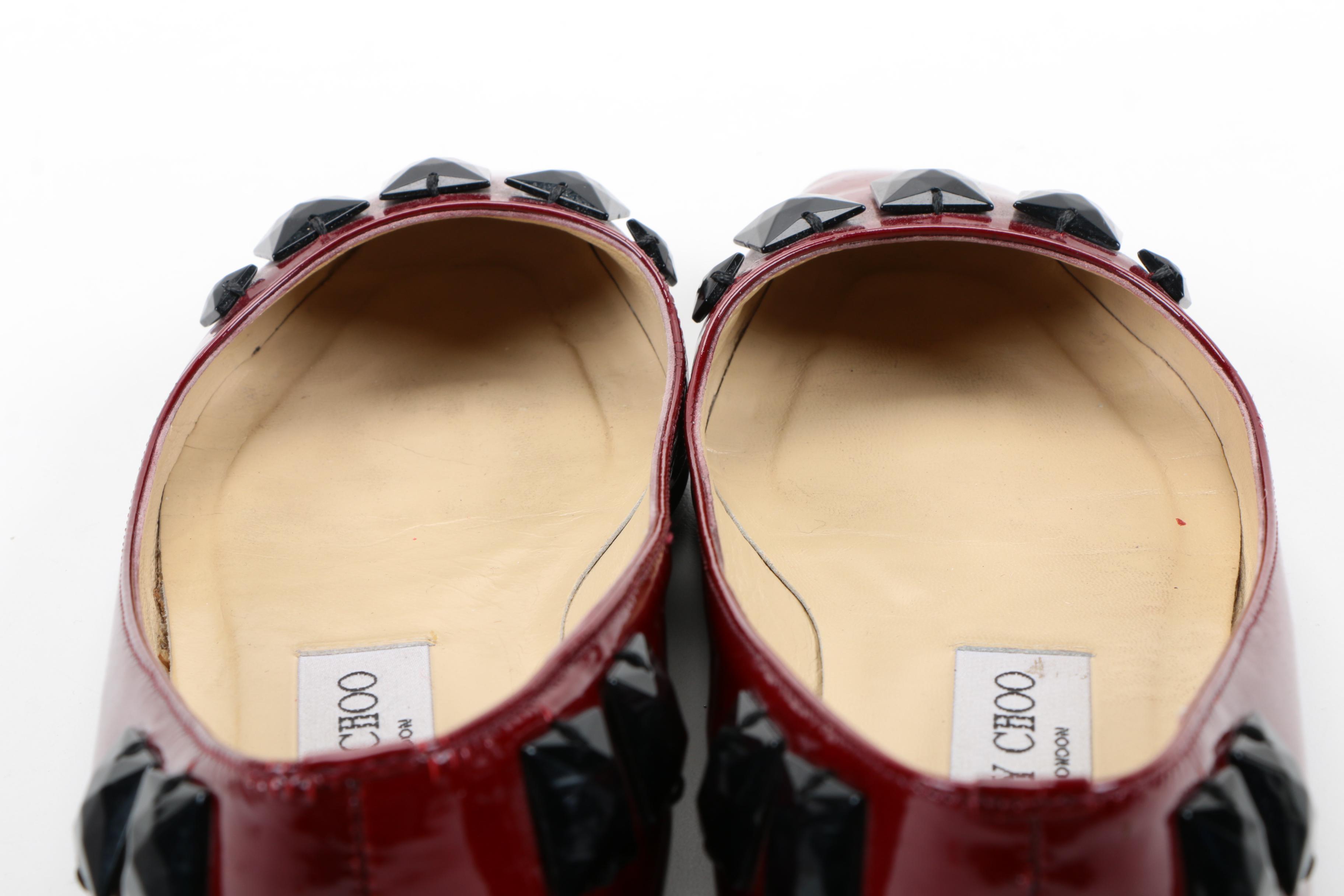 Jimmy Choo London Watson Burgundy Flats