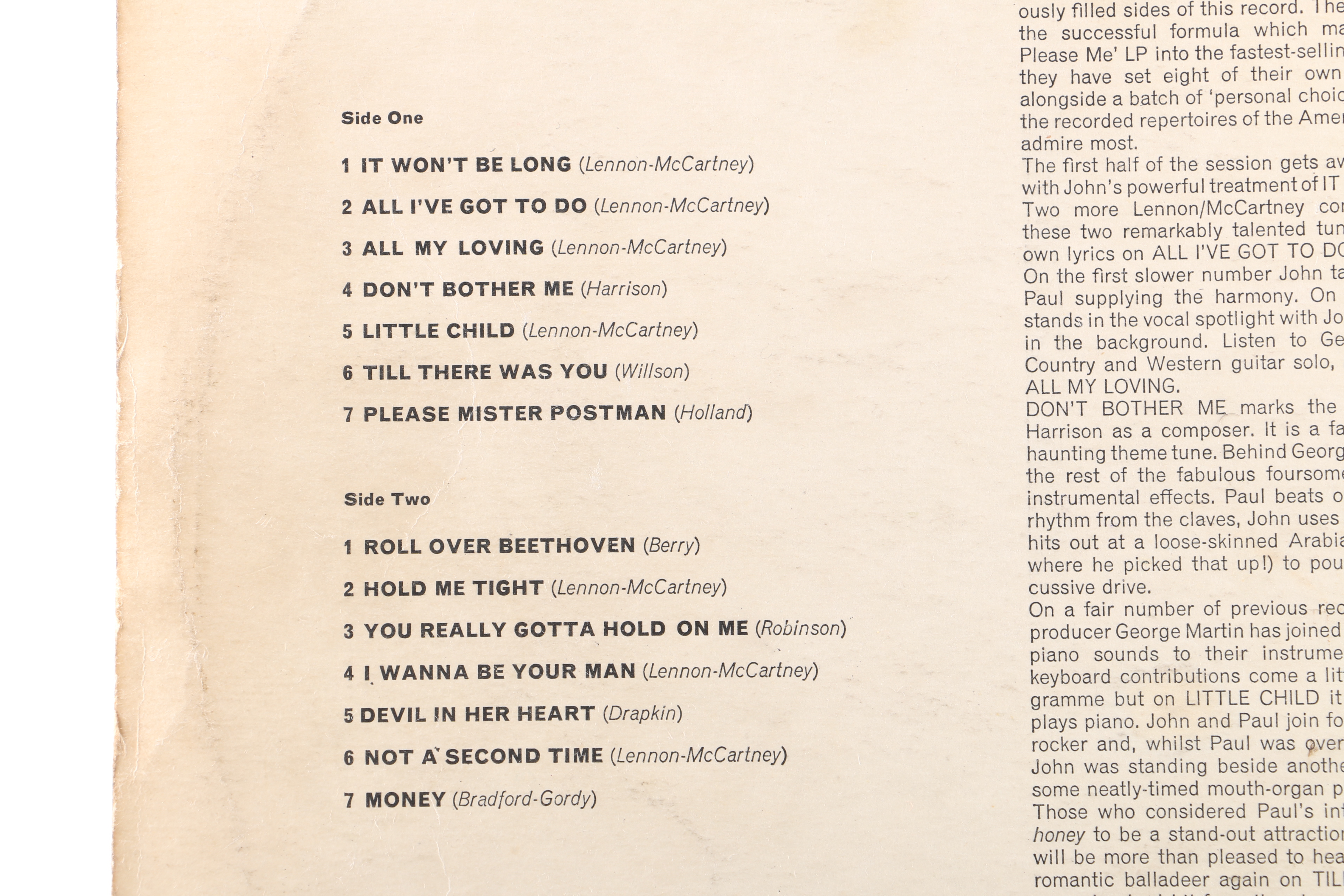 "With the Beatles" Original UK Mono Pressing LP