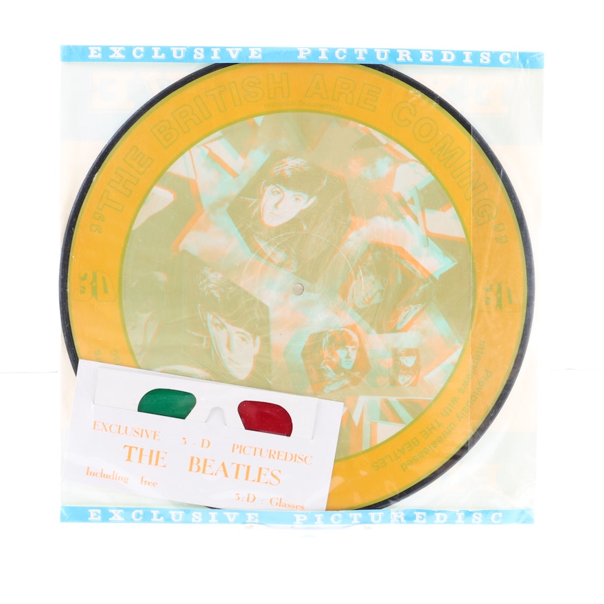 The Beatles "The British Are Coming" 3D Picture Disc with Original 3-D Glasses