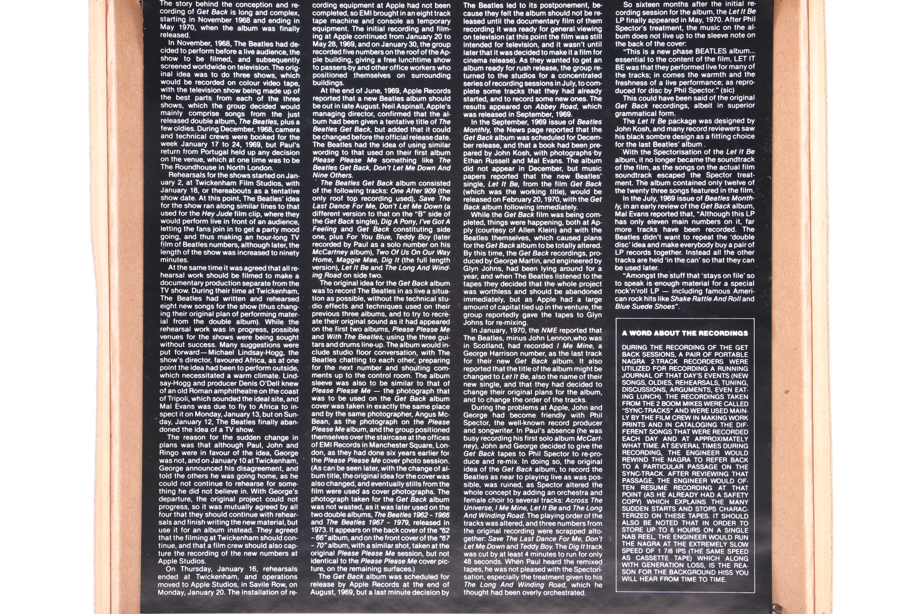 The Beatles "The Get Back Journals" Limited Edition Colored Vinyl Box Set