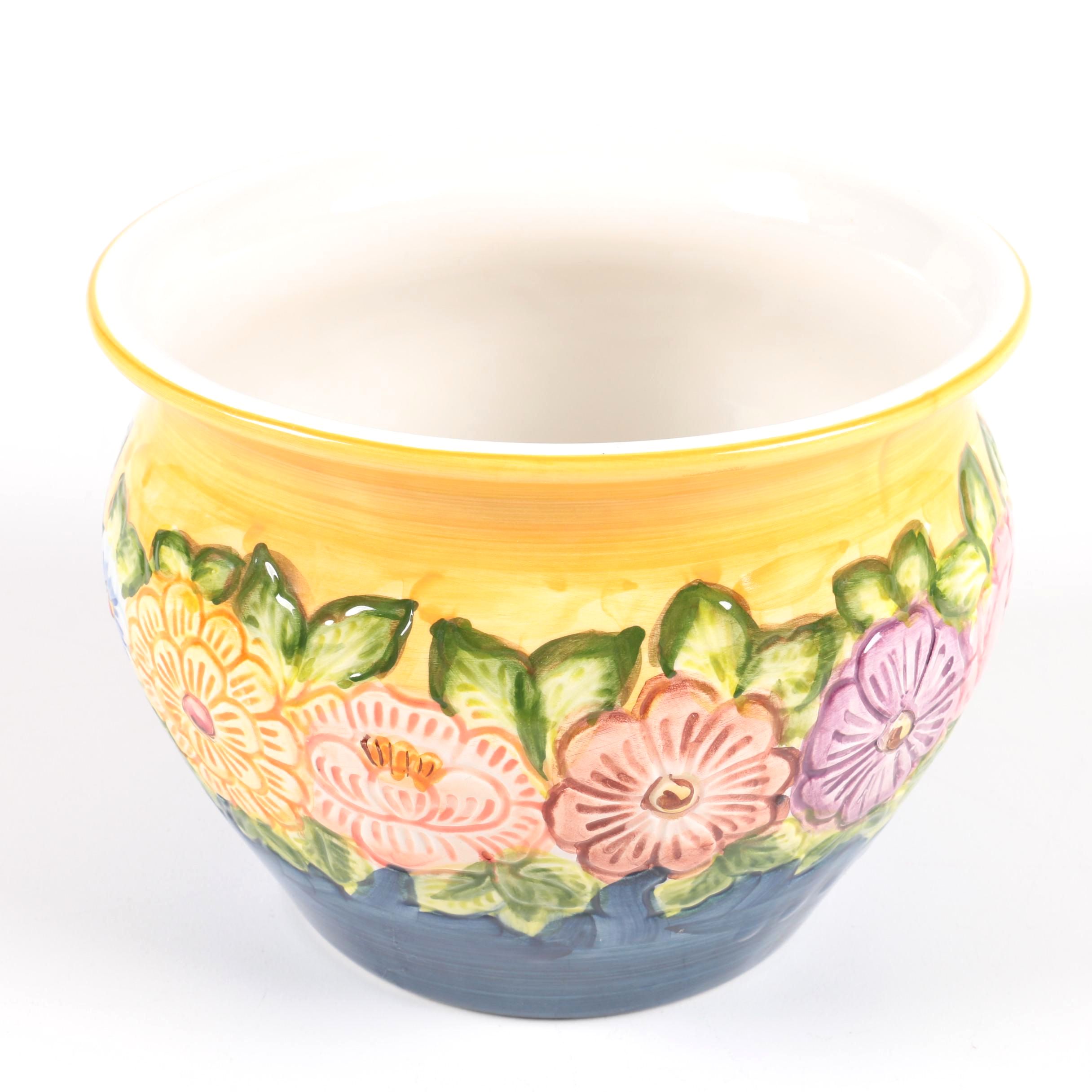 Hand-Painted Ceramic Planter