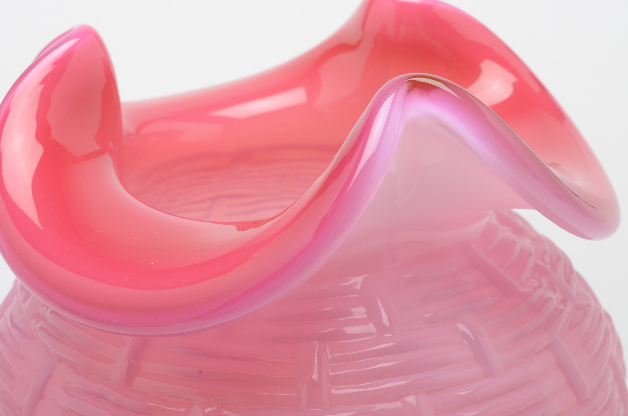 Fenton Cranberry Opalescent Cased Glass Vase