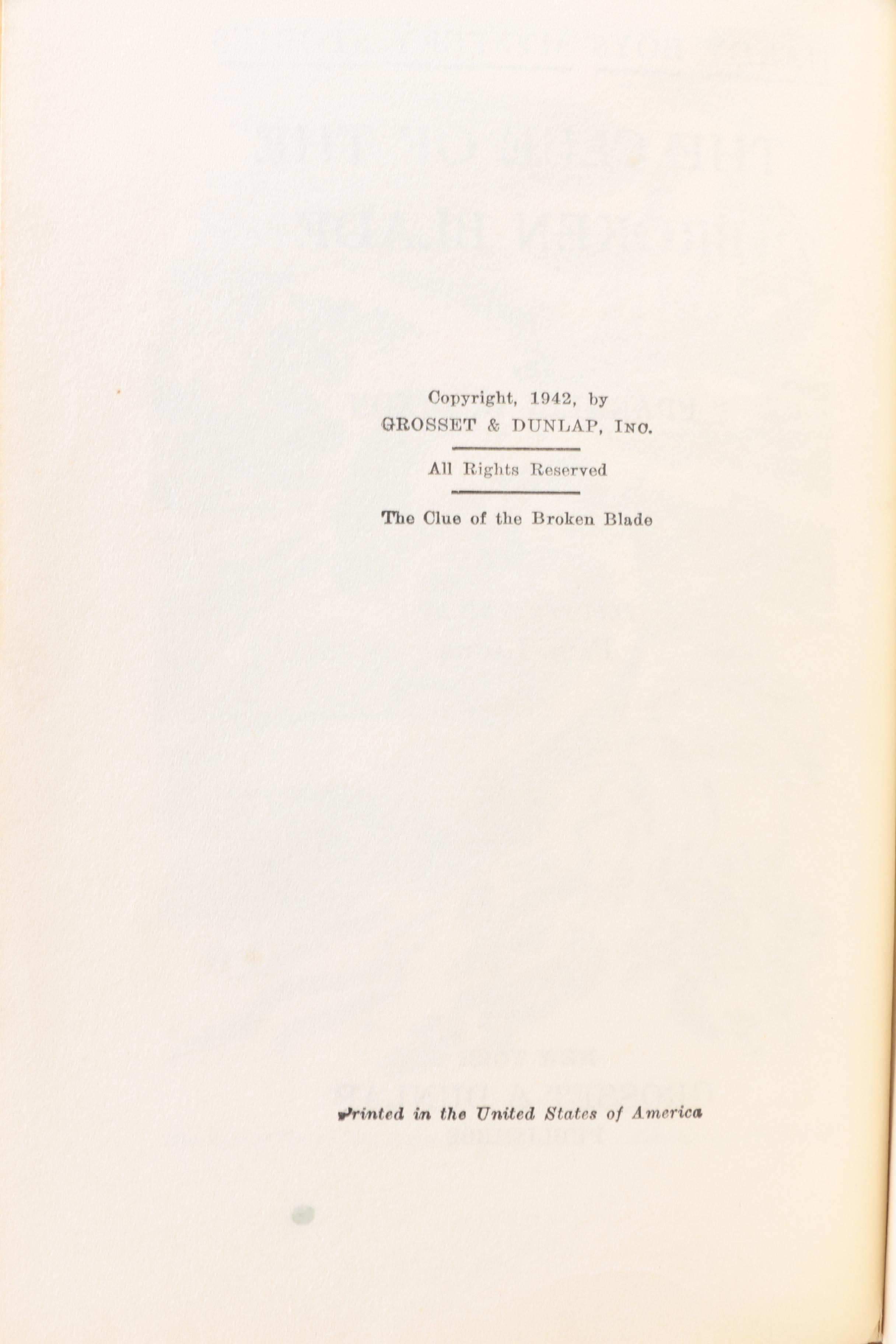 "The Clue of the Broken Blade"