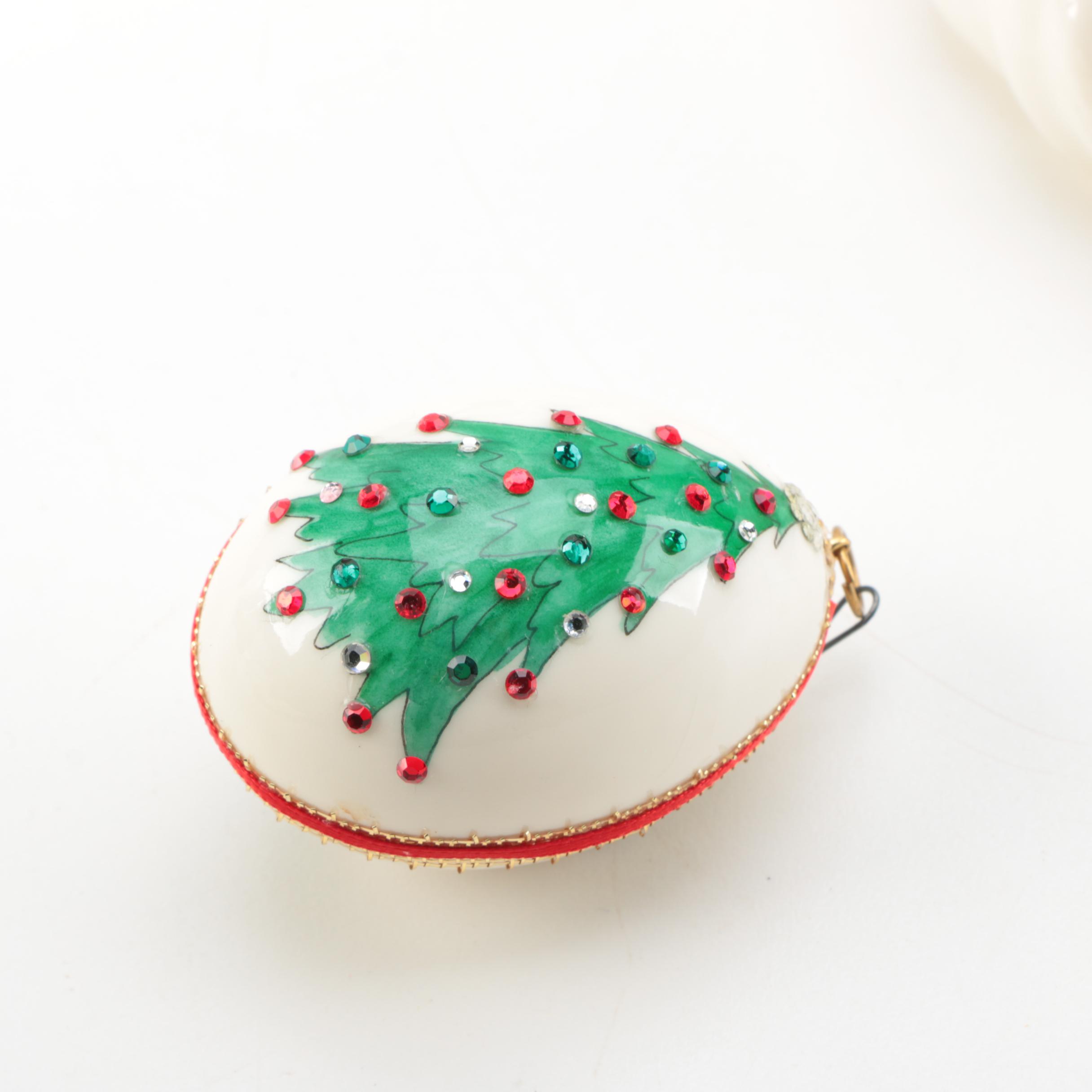 Christmas Decorations including a Godinger Ornament