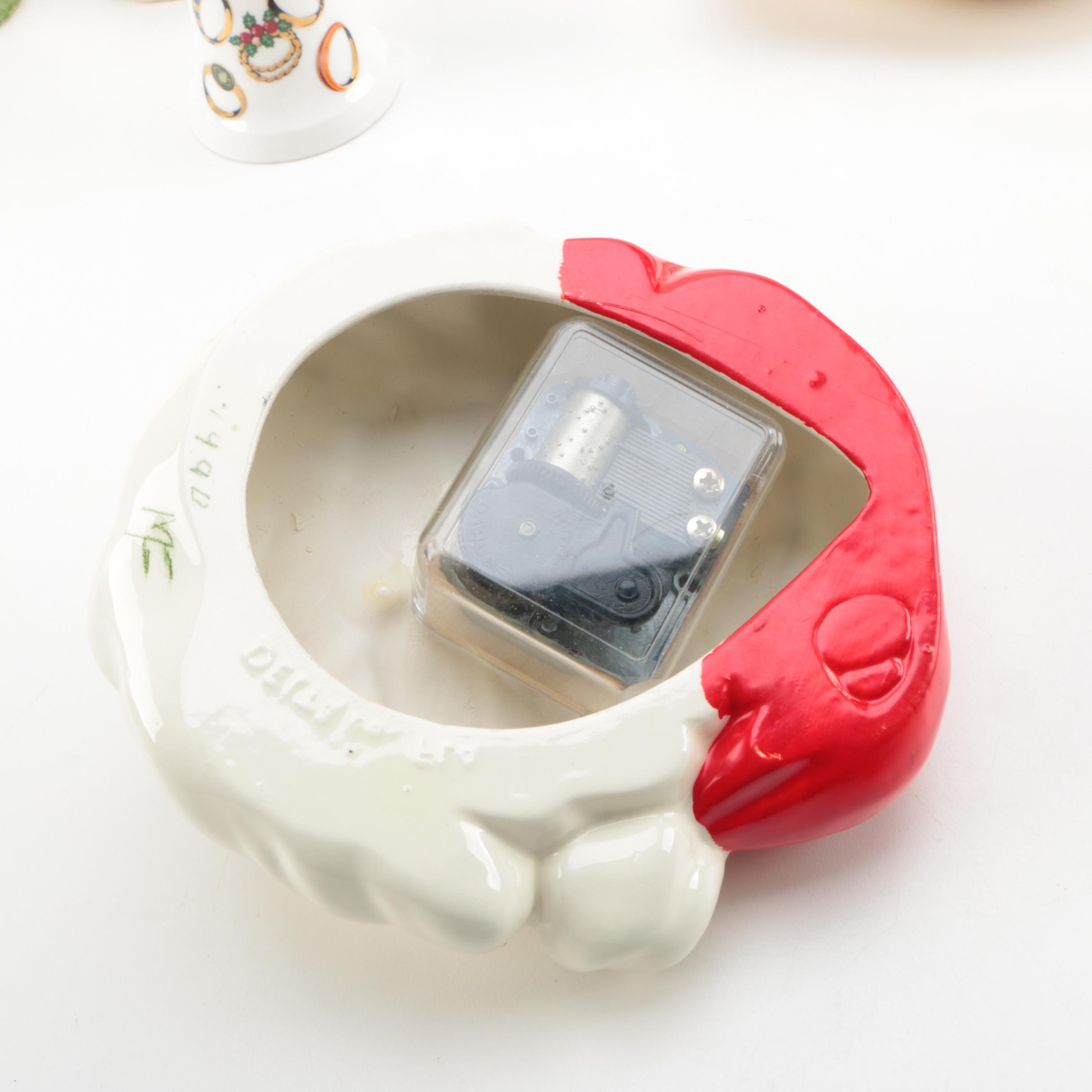 Christmas Decorations including a Godinger Ornament