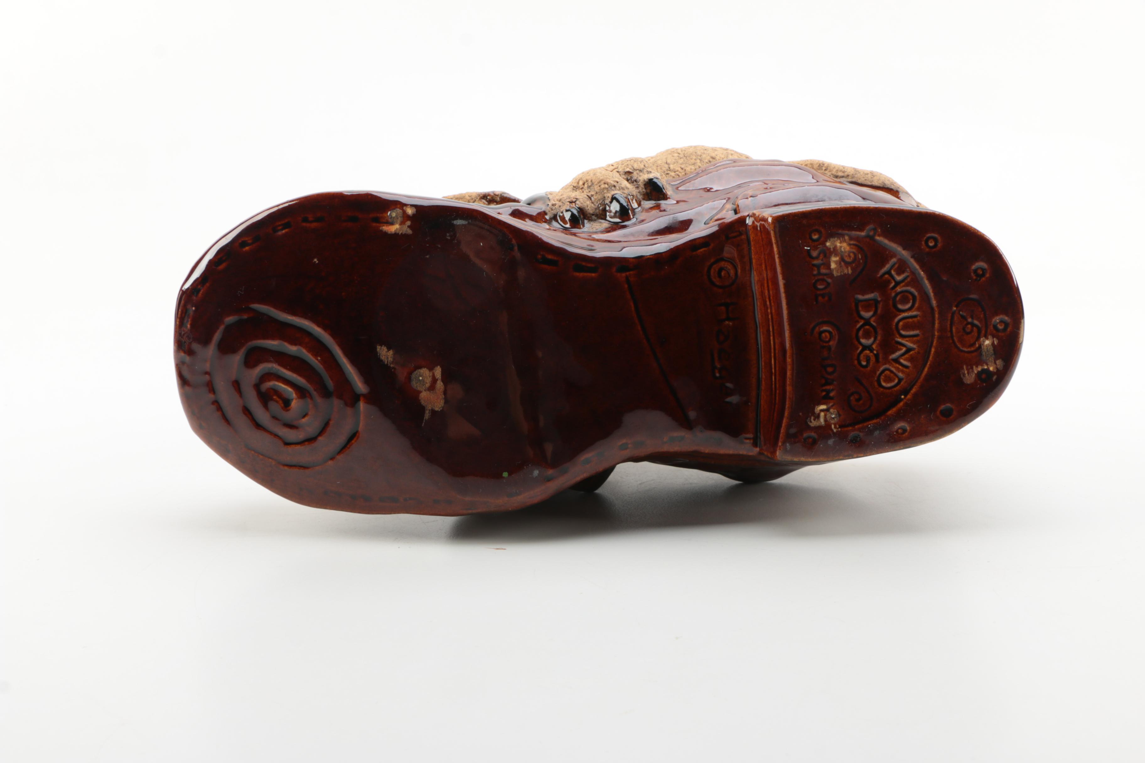 Haeger Ceramic Dog Statuette Trinket Dishes