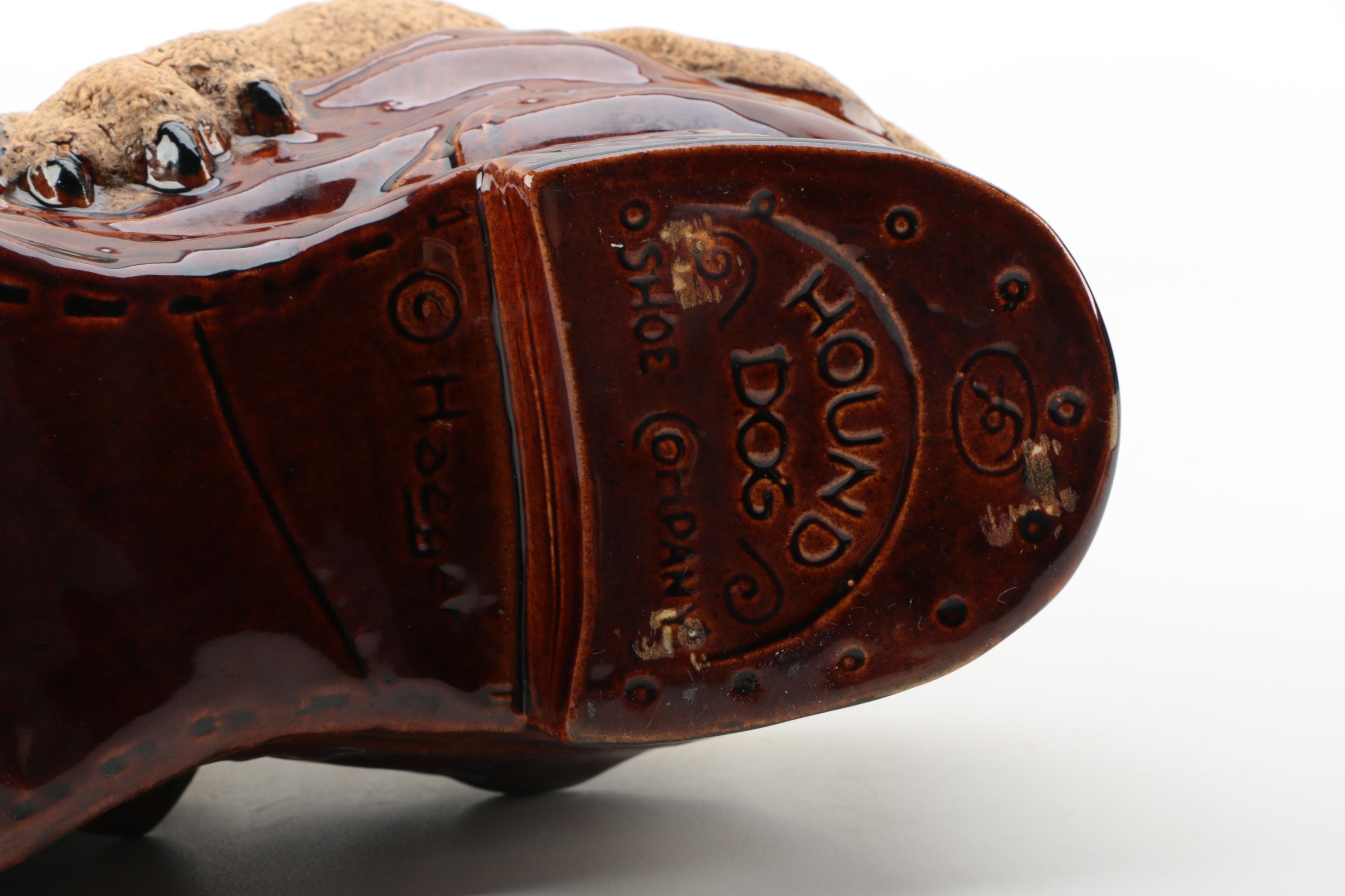 Haeger Ceramic Dog Statuette Trinket Dishes