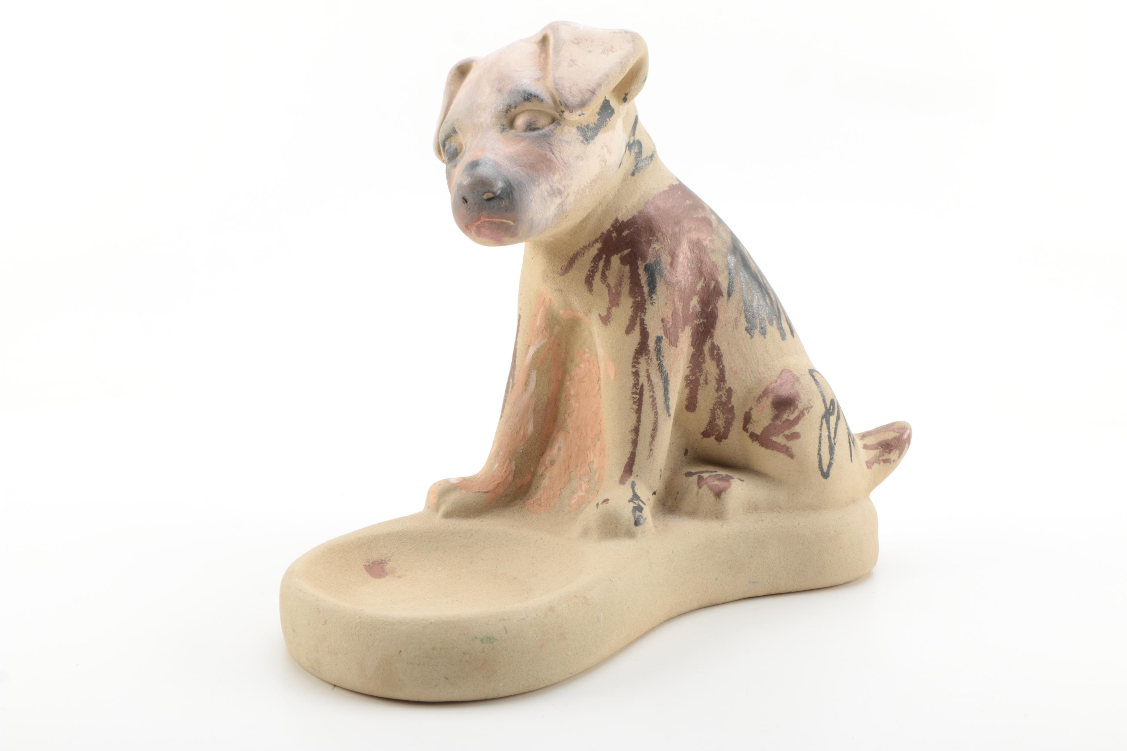 Haeger Ceramic Dog Statuette Trinket Dishes