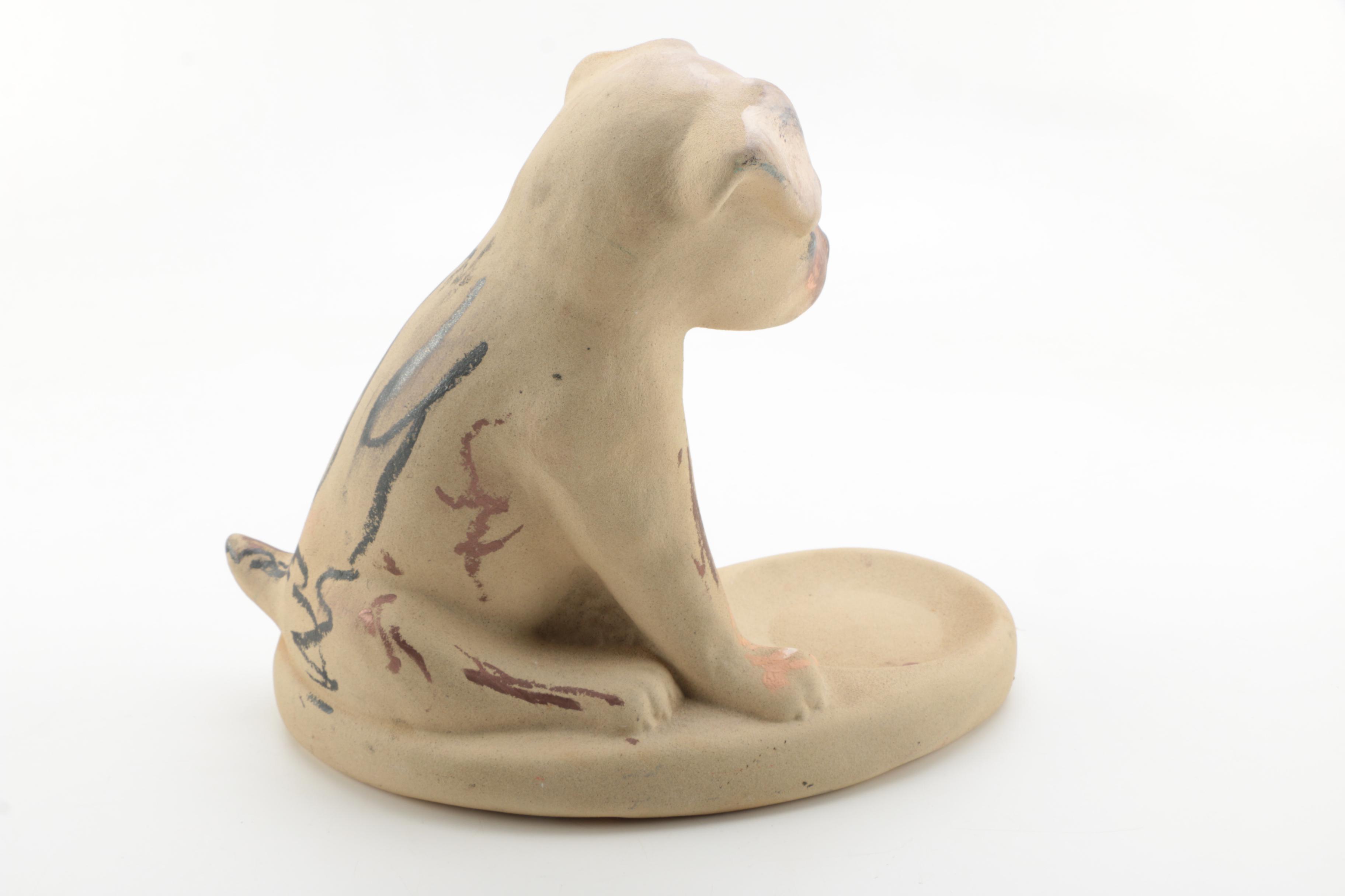 Haeger Ceramic Dog Statuette Trinket Dishes