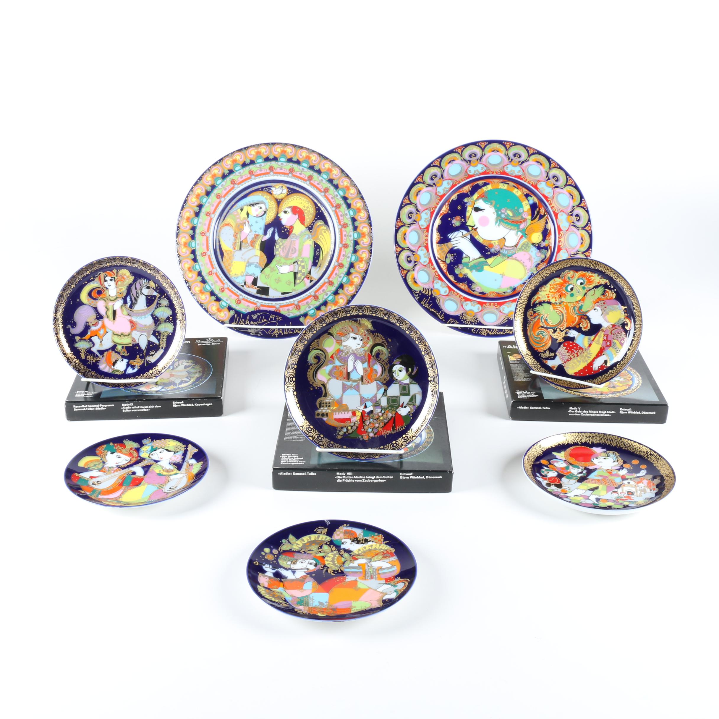 1970s Rosenthal Björn Wiinblad Collector Plates Featuring "Aladin"