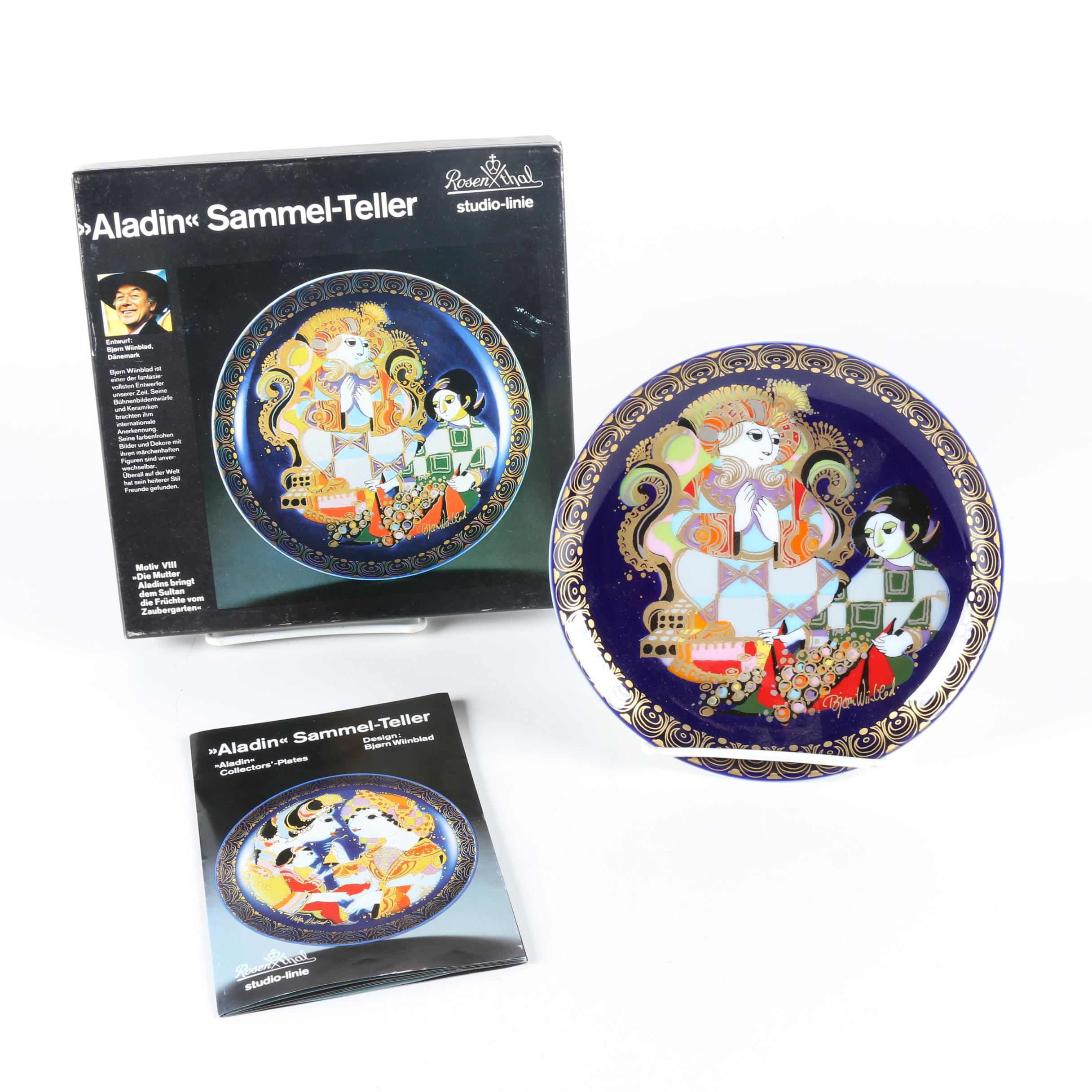 1970s Rosenthal Björn Wiinblad Collector Plates Featuring "Aladin"