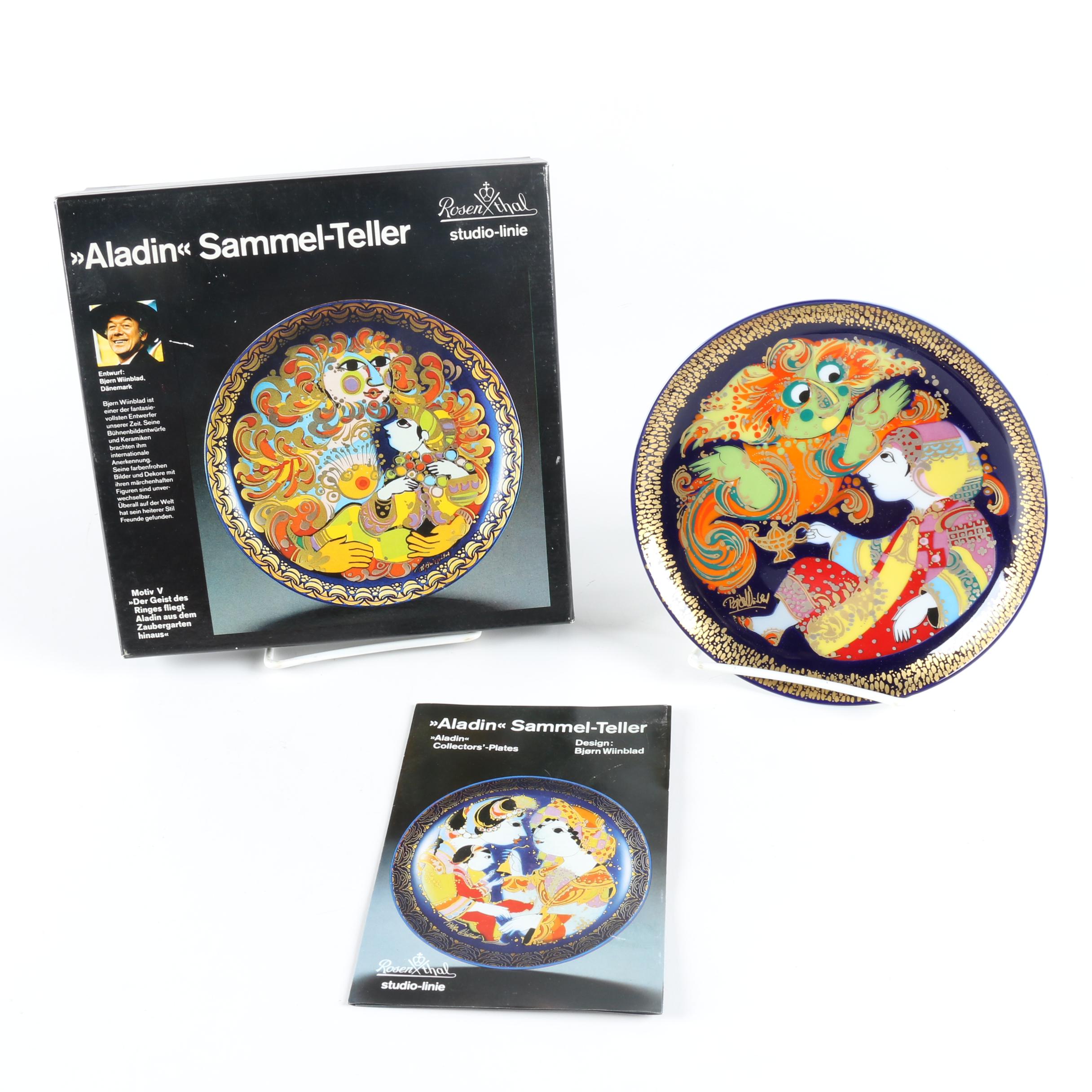 1970s Rosenthal Björn Wiinblad Collector Plates Featuring "Aladin"