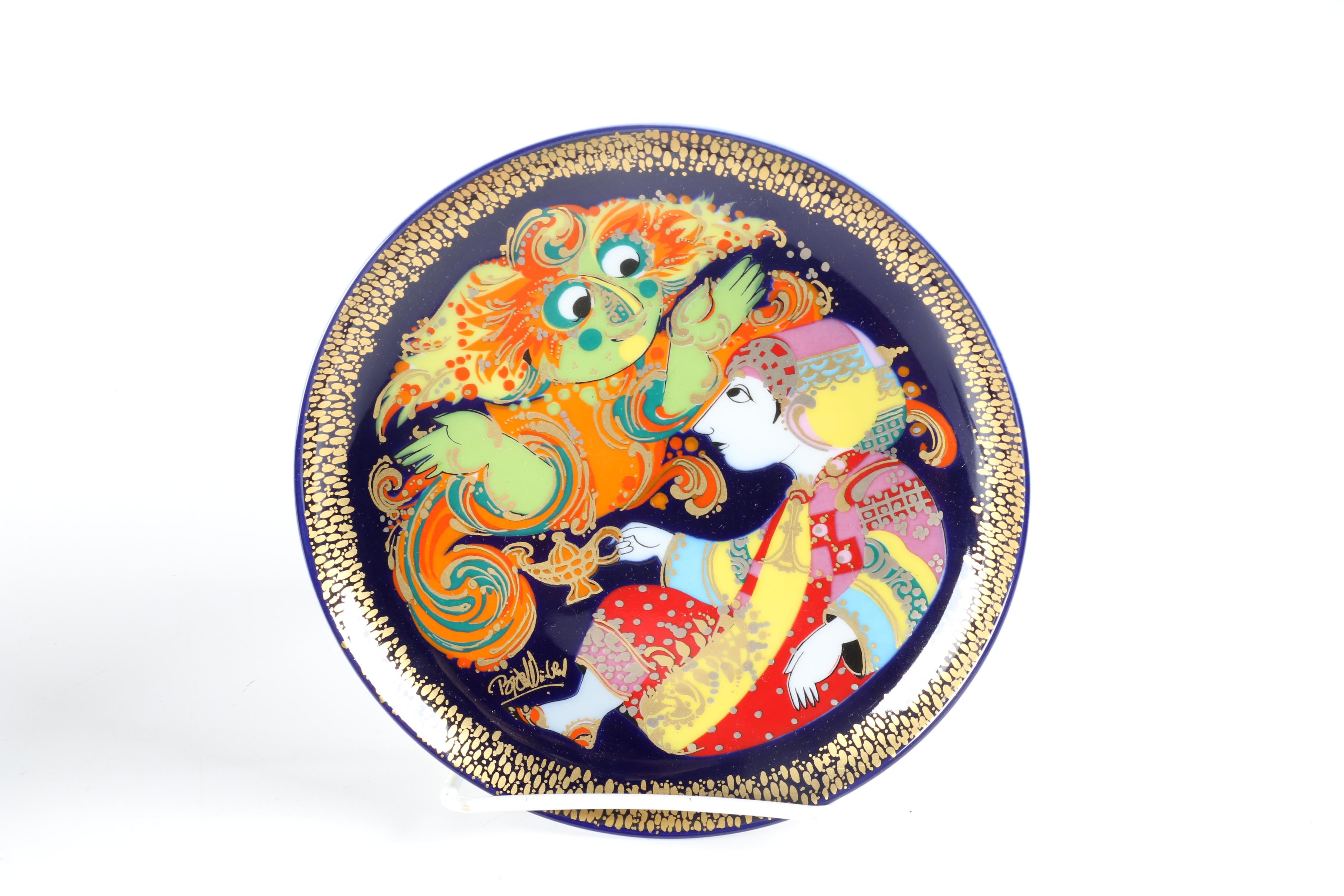 1970s Rosenthal Björn Wiinblad Collector Plates Featuring "Aladin"