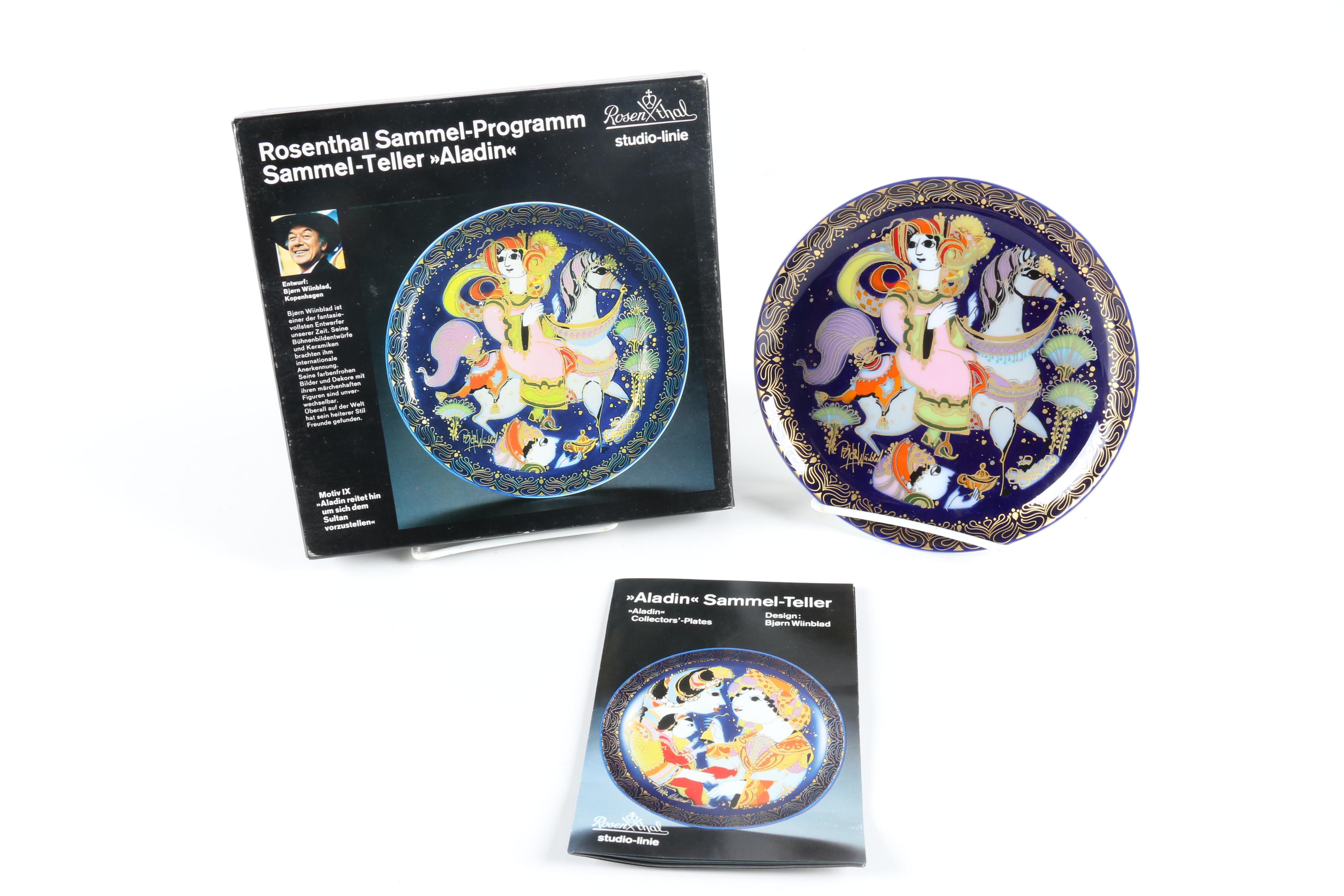 1970s Rosenthal Björn Wiinblad Collector Plates Featuring "Aladin"