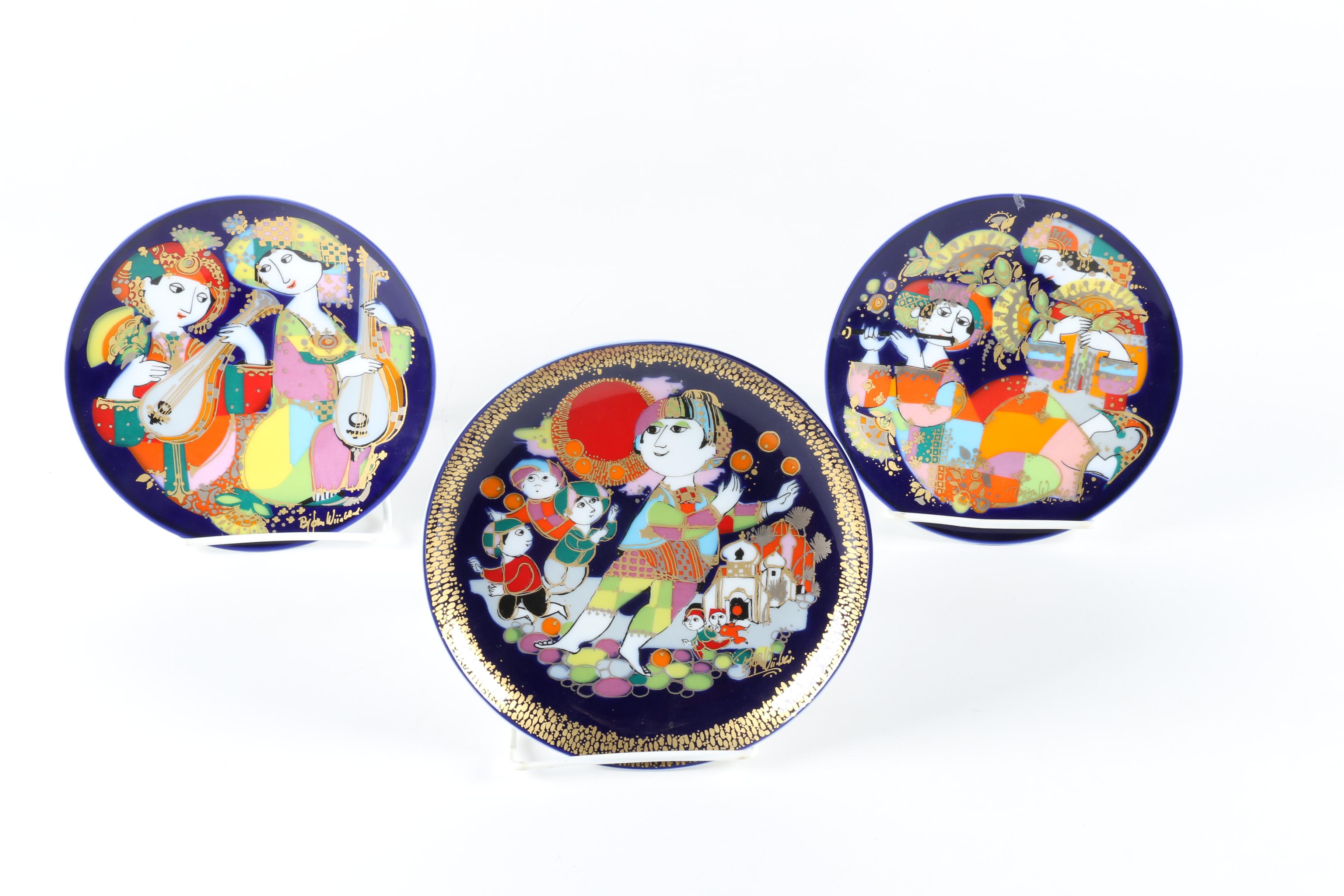 1970s Rosenthal Björn Wiinblad Collector Plates Featuring "Aladin"