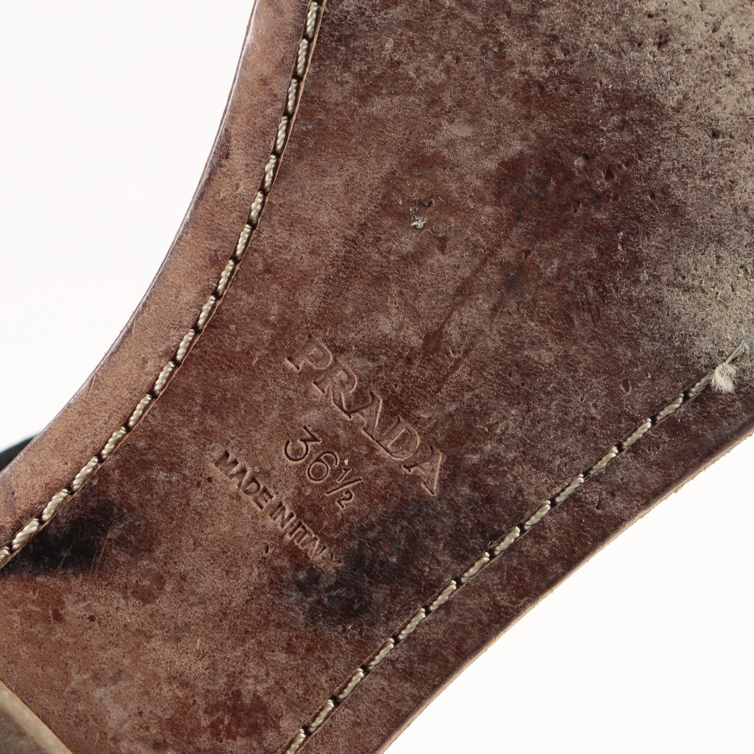 Prada Black Patent Leather Sandals