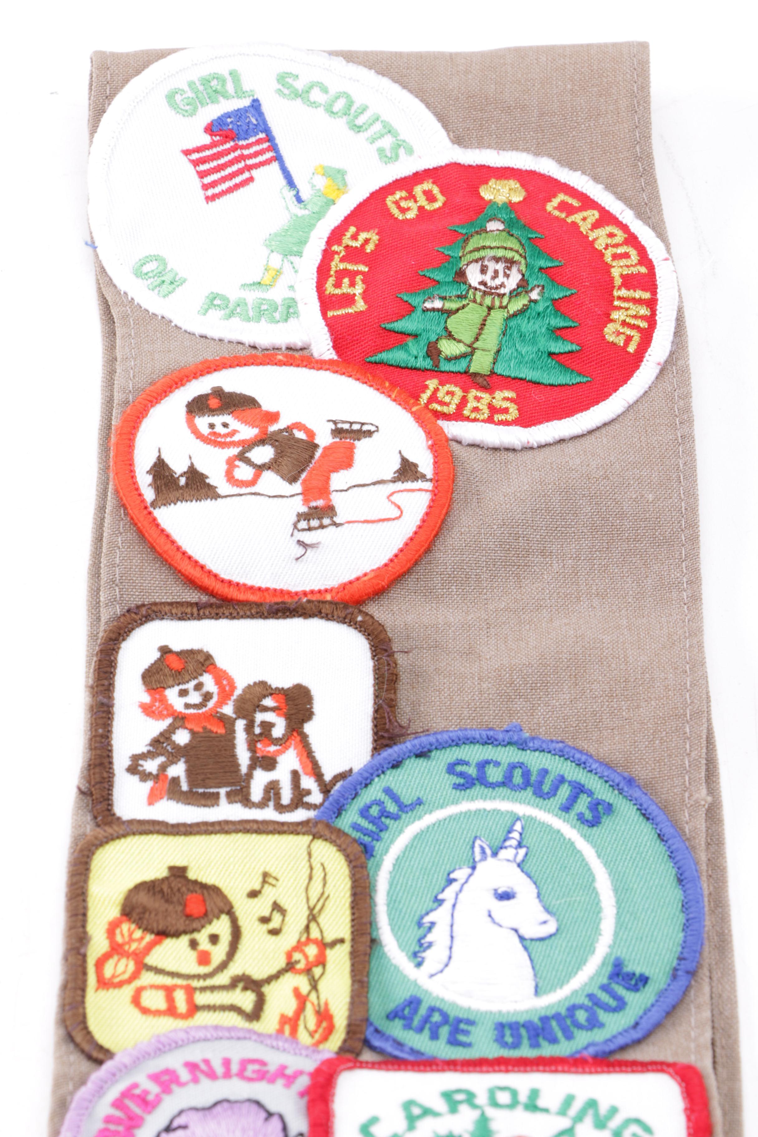 1980s Girl Scout Brownie Sash and Campbell Kids Toys