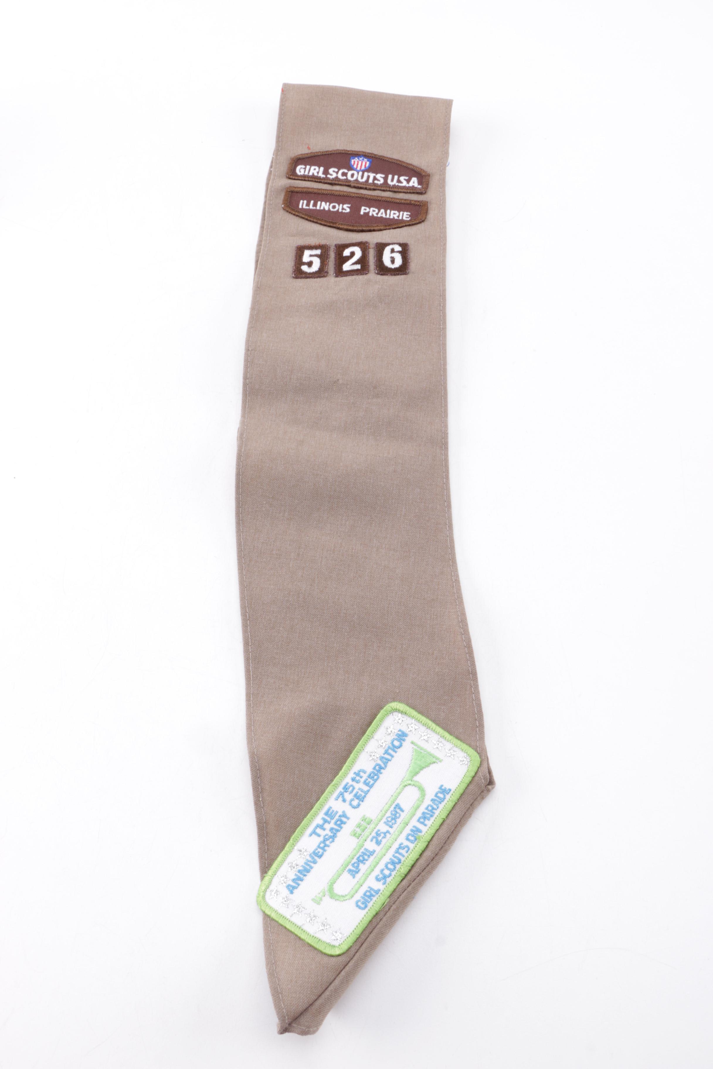 1980s Girl Scout Brownie Sash and Campbell Kids Toys