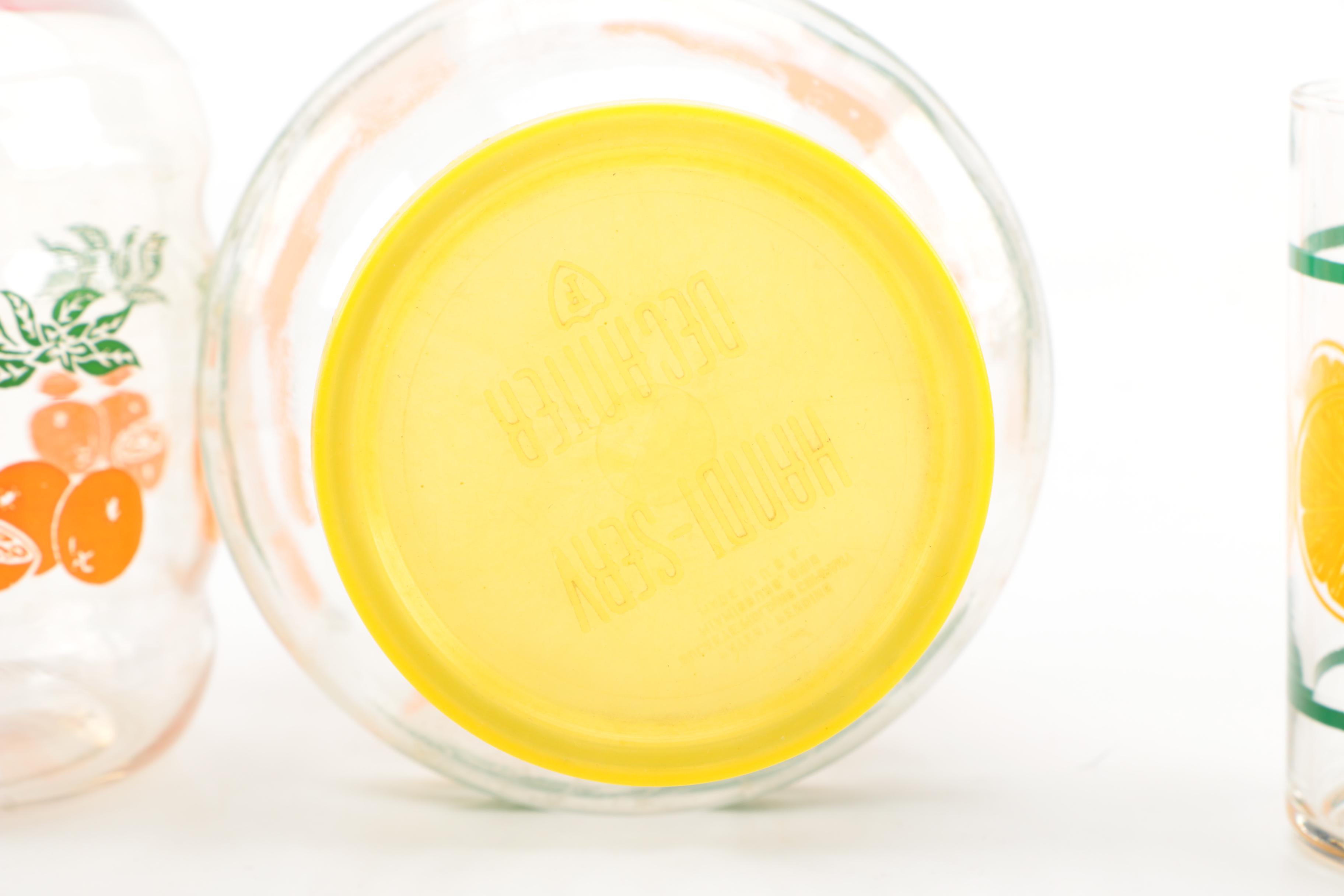 Vintage Orange-Themed Glassware