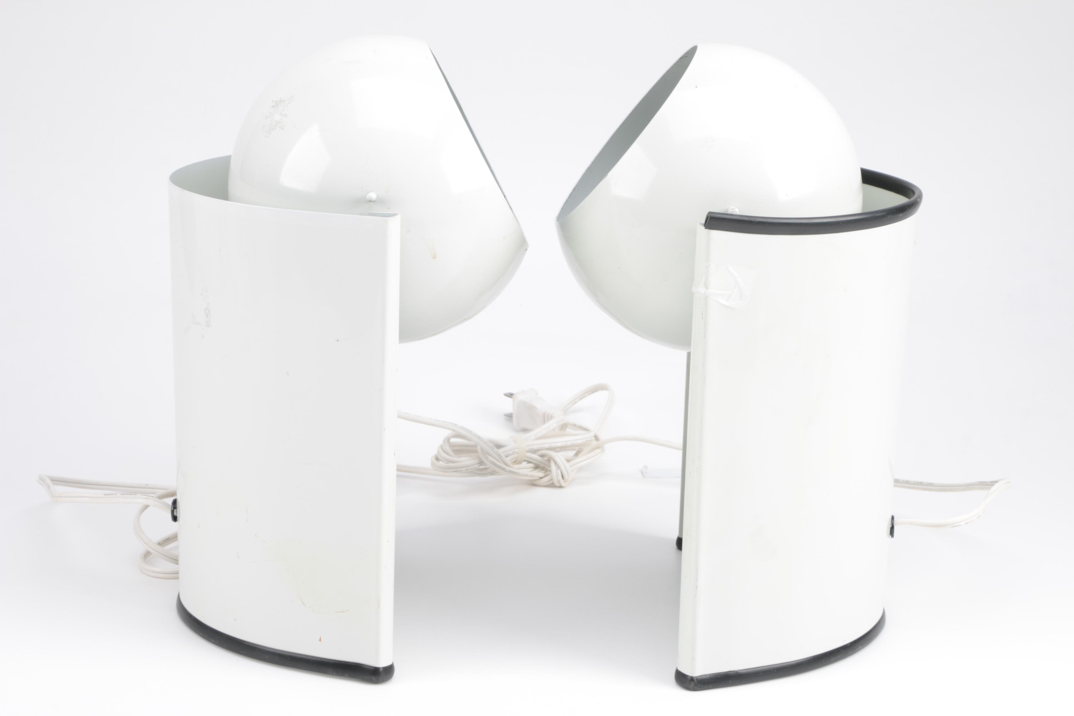 Vintage Mid Century Modern White Spotlight Desk Lamps by Kenroy